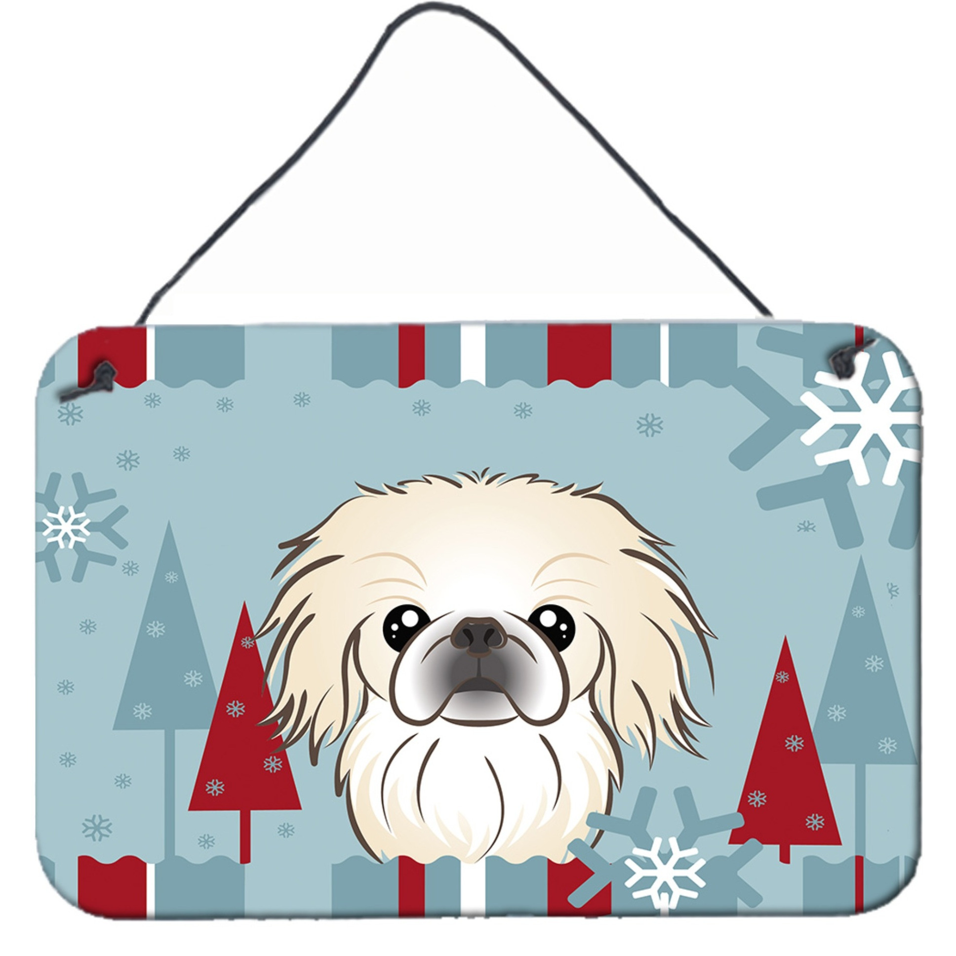 &quotCaroline's Treasures Winter Holiday Pekingese Wall or Door Hanging Prints BB1717DS812, 8HX12W"