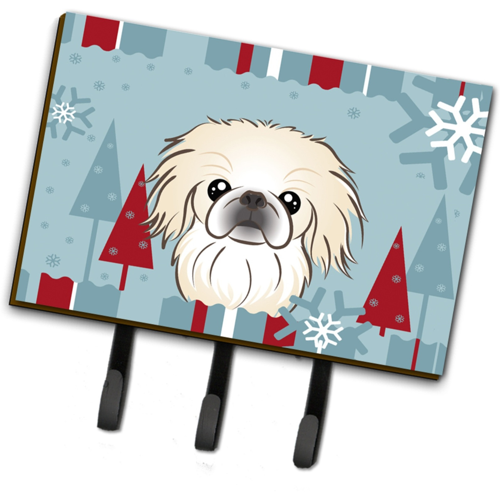 &quotCaroline's Treasures BB1717TH68 Winter Holiday Pekingese Leash or Key Holder, Large, Multicolor"