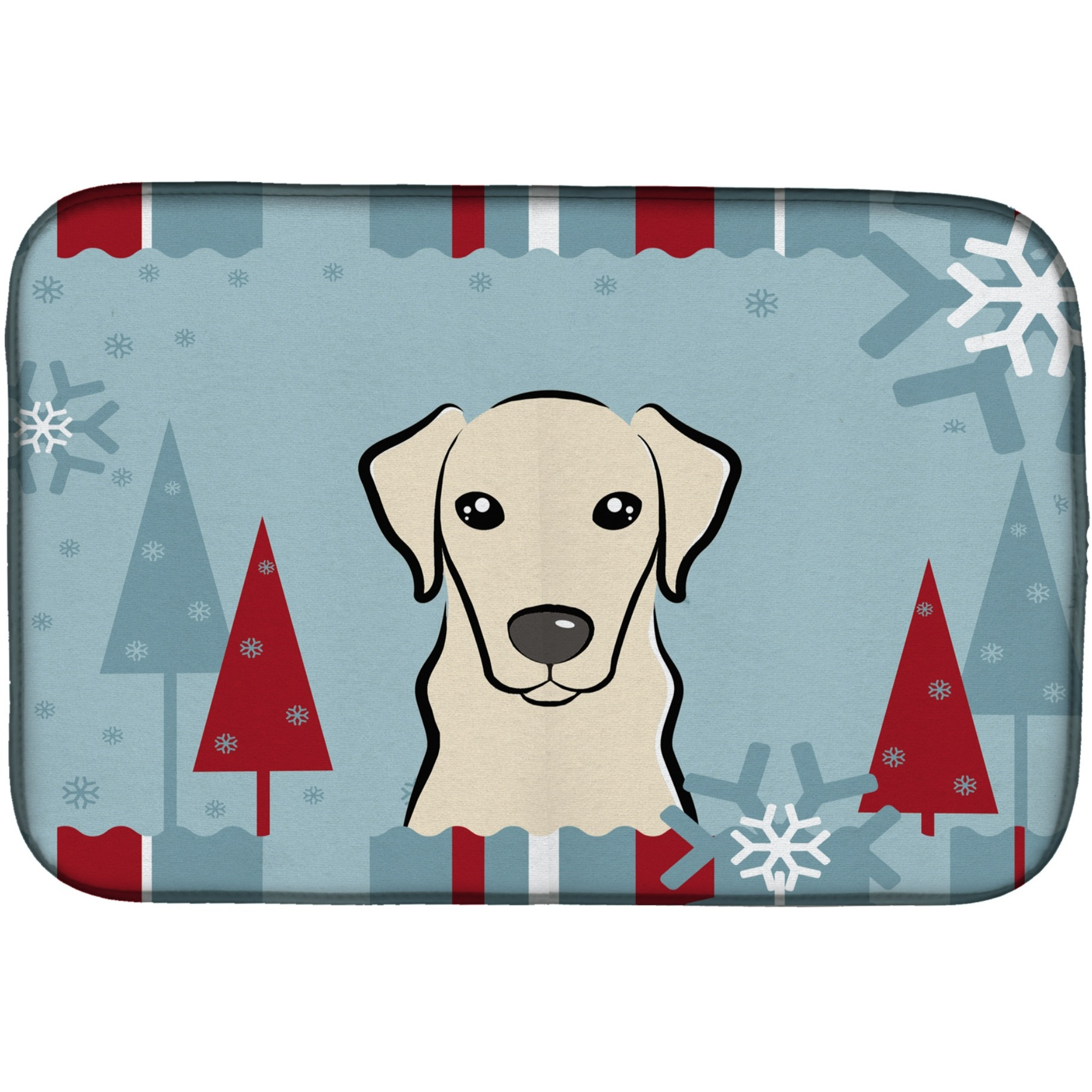 &quotCaroline's Treasures BB1718DDM Dish Drying Mat, 14"" x 21"", Winter Holiday"