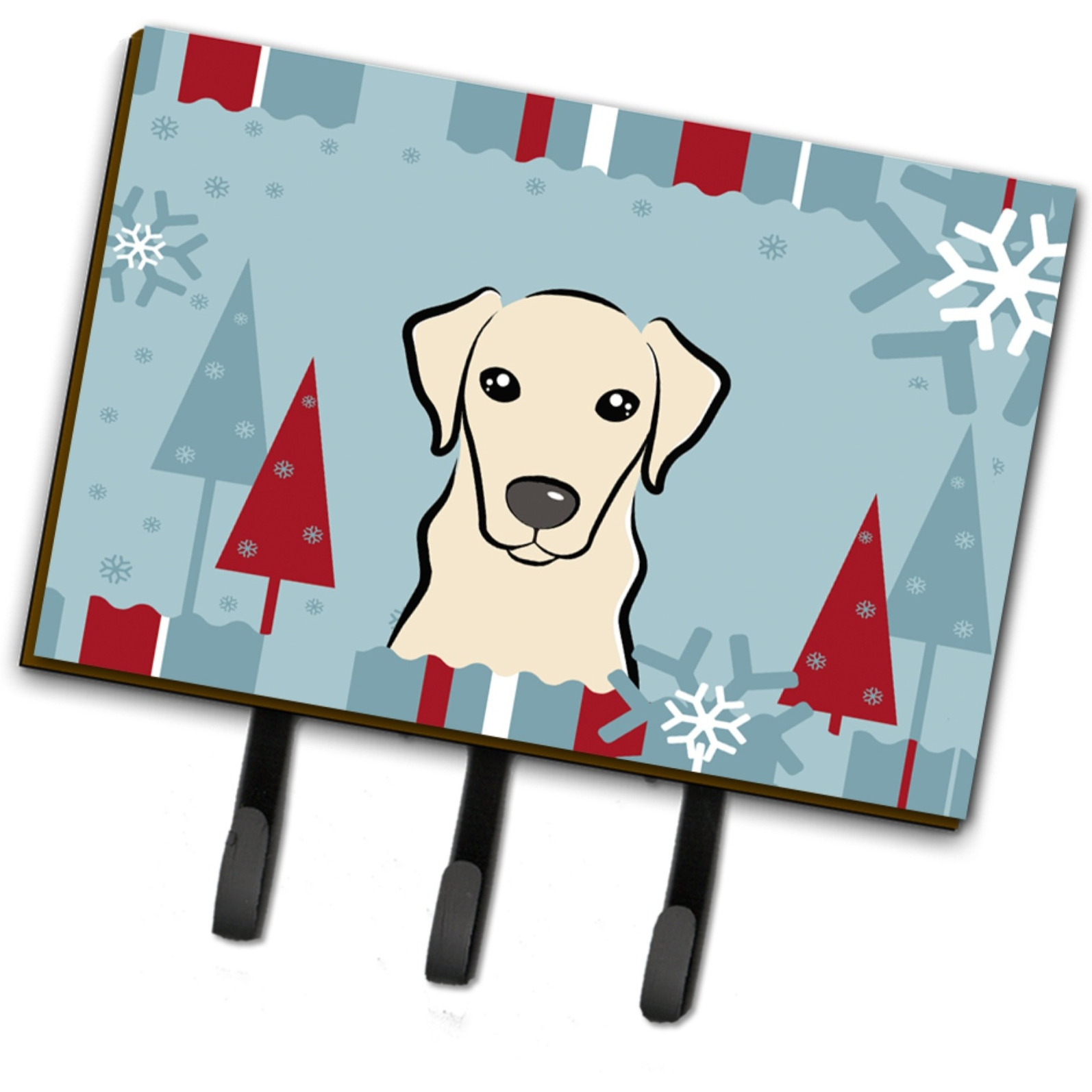 &quotCaroline's Treasures BB1718TH68 Winter Holiday Yellow Labrador Leash or Key Holder, Large, Multicolor"