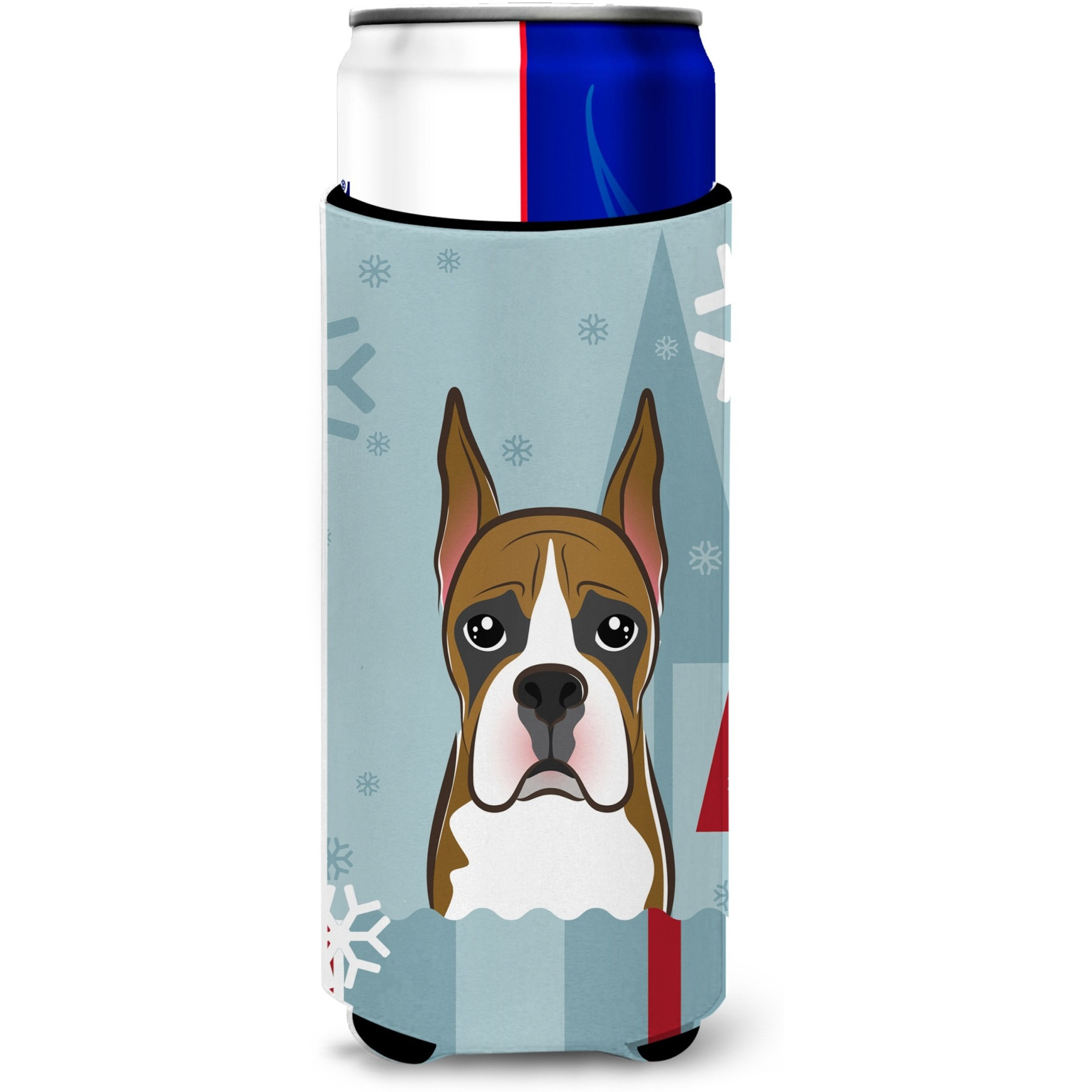 &quotCaroline's Treasures Winter Holiday Boxer Michelob Ultra Koozies for Slim Cans, Multicolor"