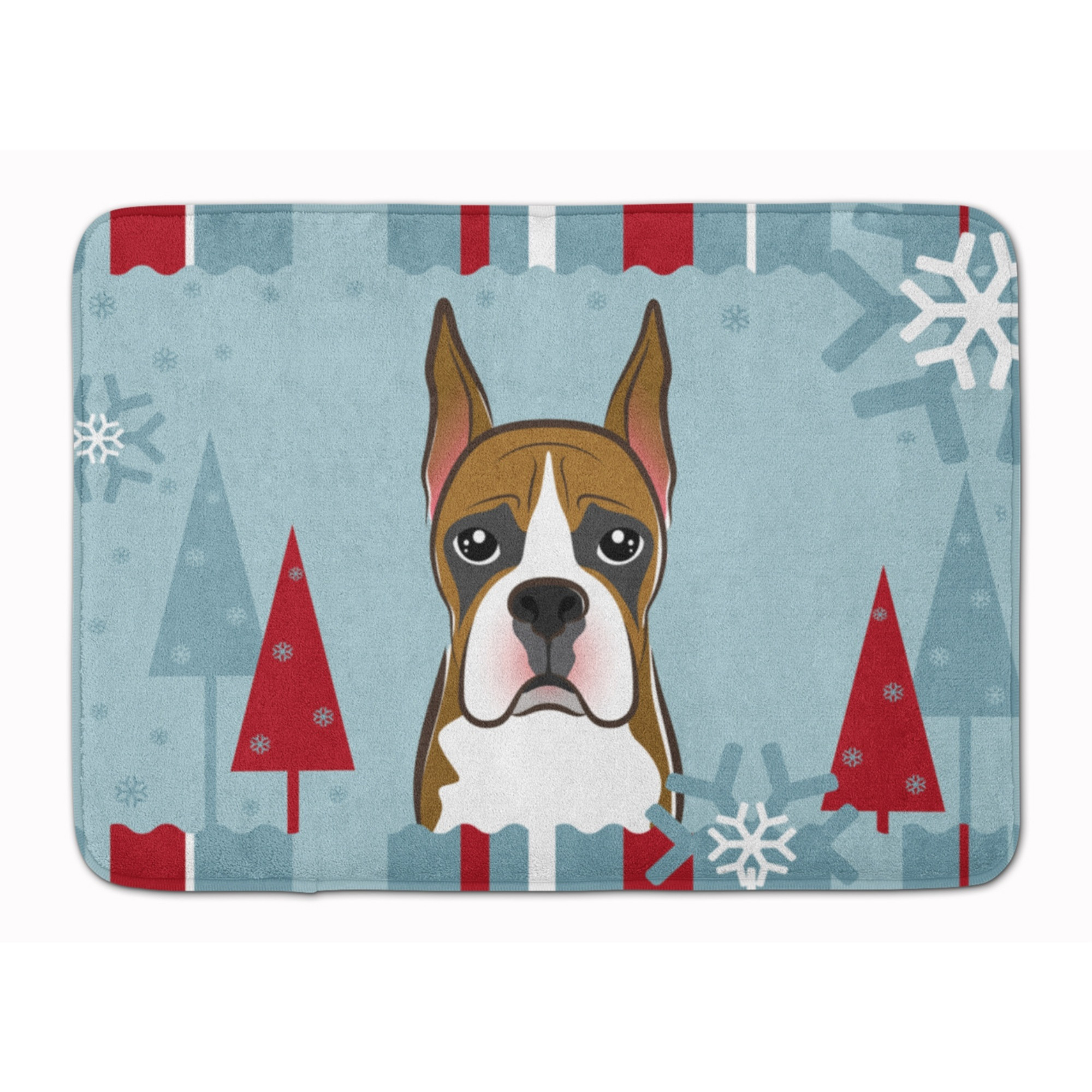 &quotCaroline's Treasures Winter Holiday Boxer Floor Mat, 19"" x 27"", Multicolor"
