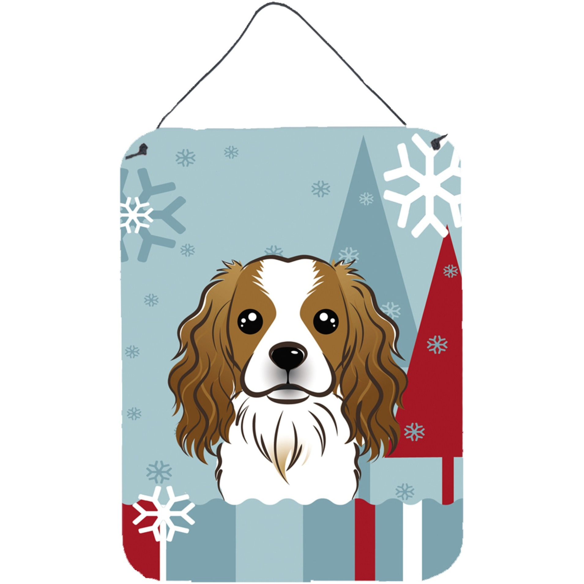 &quotCaroline's Treasures Winter Holiday Cavalier Spaniel Wall or Door Hanging Prints BB1720DS1216, 16HX12W, Multicolor"