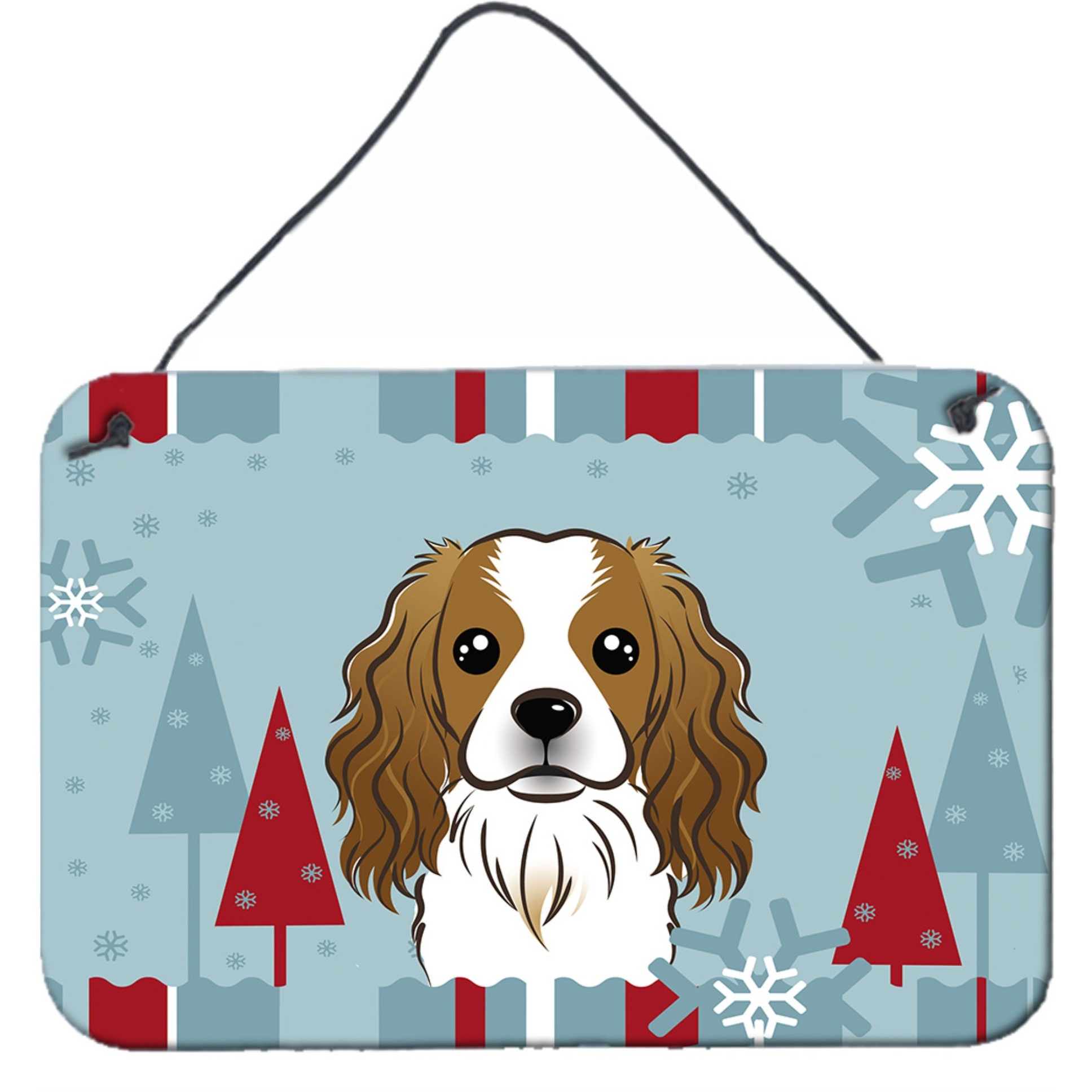 &quotCaroline's Treasures Winter Holiday Cavalier Spaniel Wall or Door Hanging Prints BB1720DS812, 8HX12W"