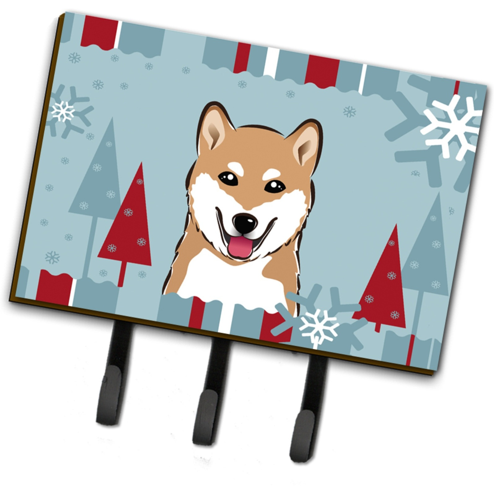 &quotCaroline's Treasures BB1721TH68 Winter Holiday Shiba Inu Leash or Key Holder, Large, Multicolor"