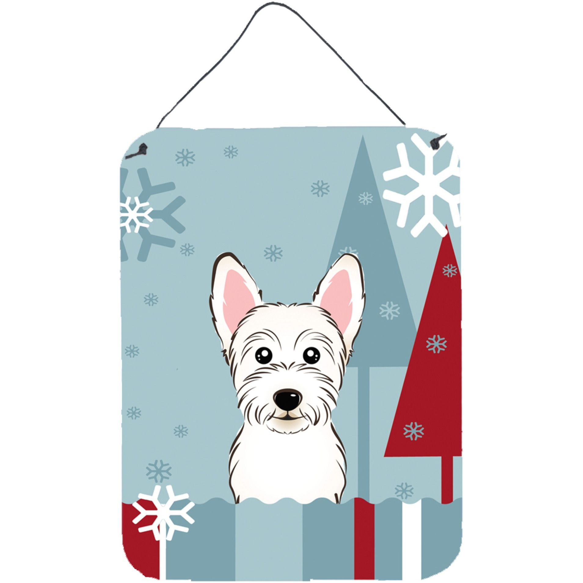 &quotCaroline's Treasures Winter Holiday Westie Wall or Door Hanging Prints BB1722DS1216, 16HX12W, Multicolor"