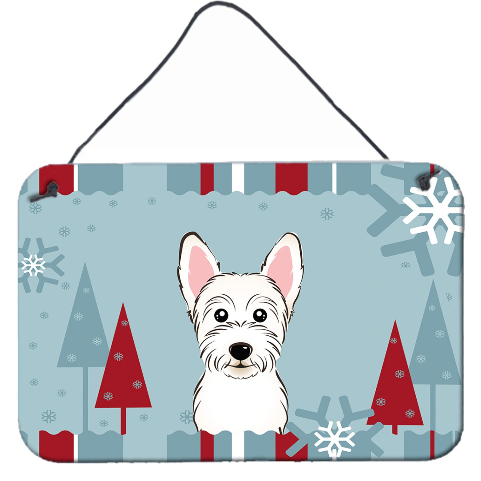 &quotCaroline's Treasures Winter Holiday Westie Wall or Door Hanging Prints BB1722DS812, 8HX12W"