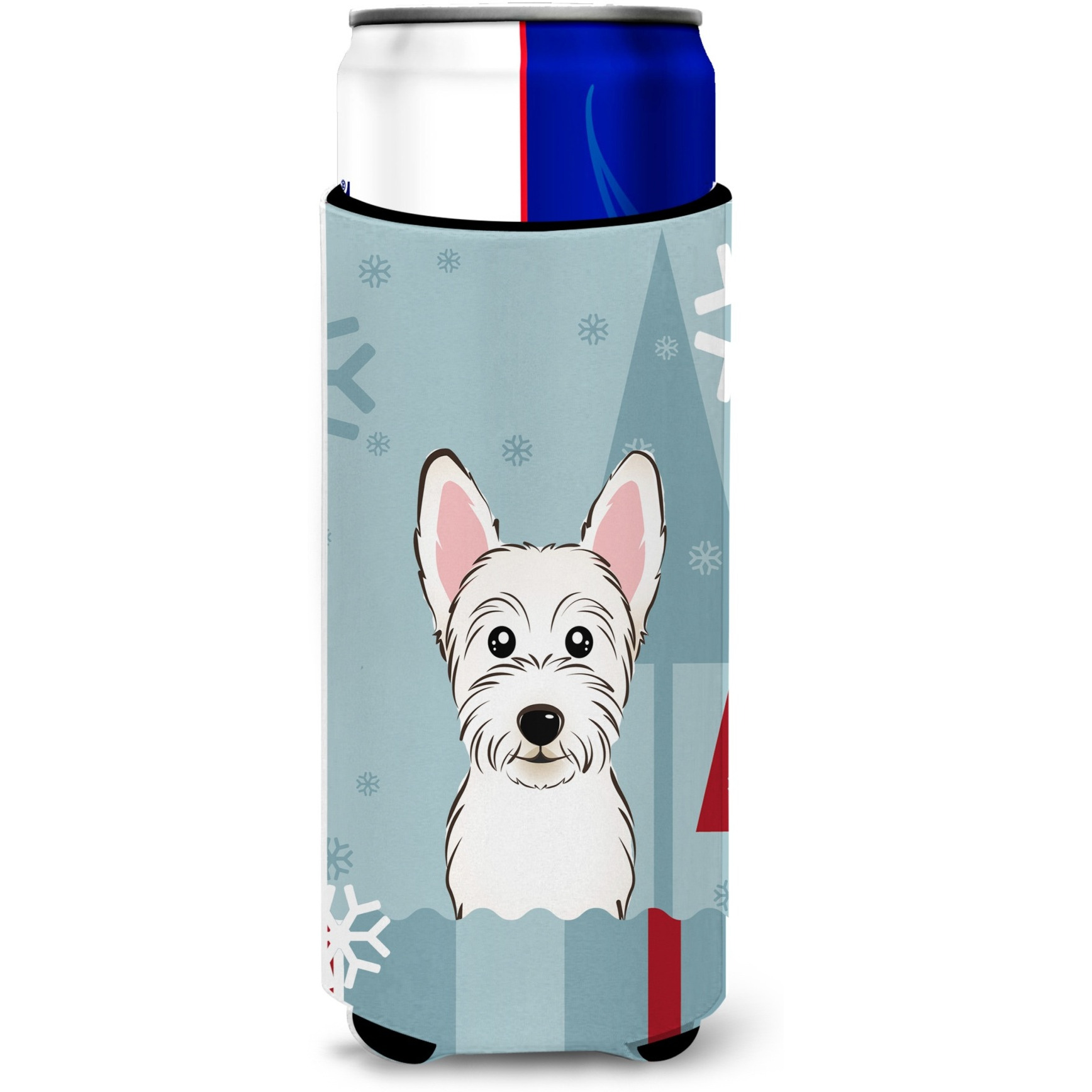 &quotCaroline's Treasures Winter Holiday Westie Michelob Ultra Koozies for Slim Cans, Multicolor"