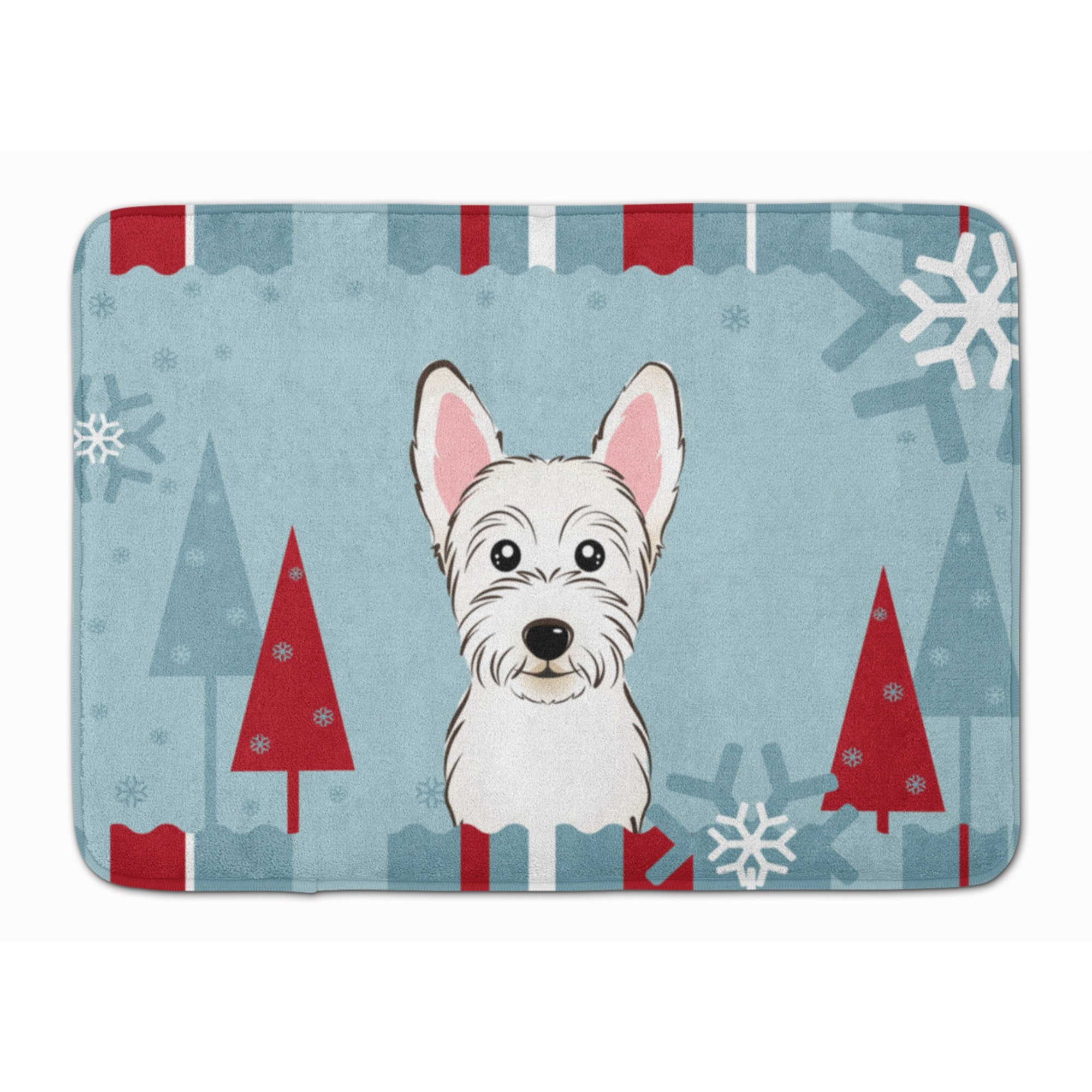 &quotCaroline's Treasures Winter Holiday Westie Floor Mat, 19"" x 27"", Multicolor"