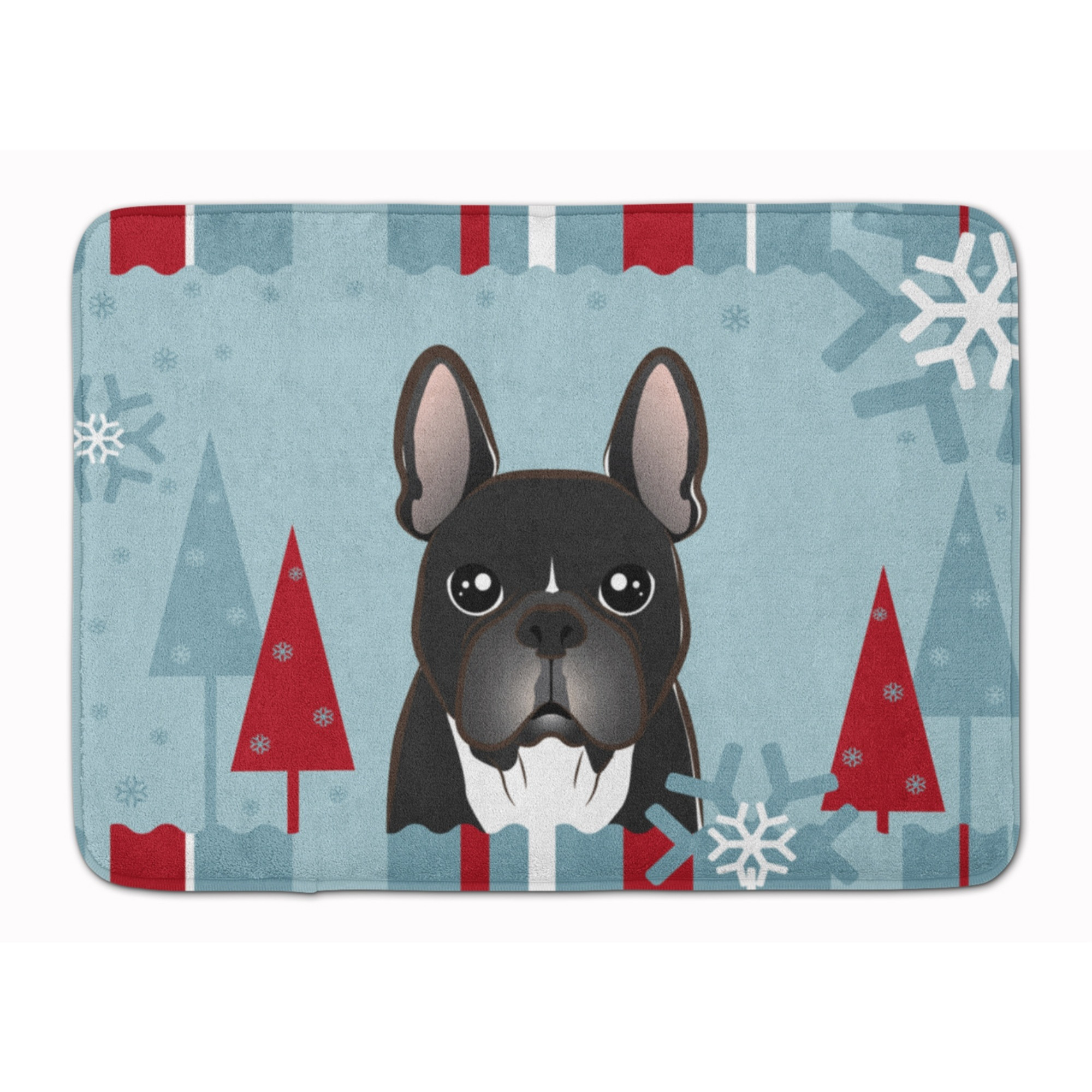 &quotCaroline's Treasures Winter Holiday French Bulldog Floor Mat, 19"" x 27"", Multicolor"