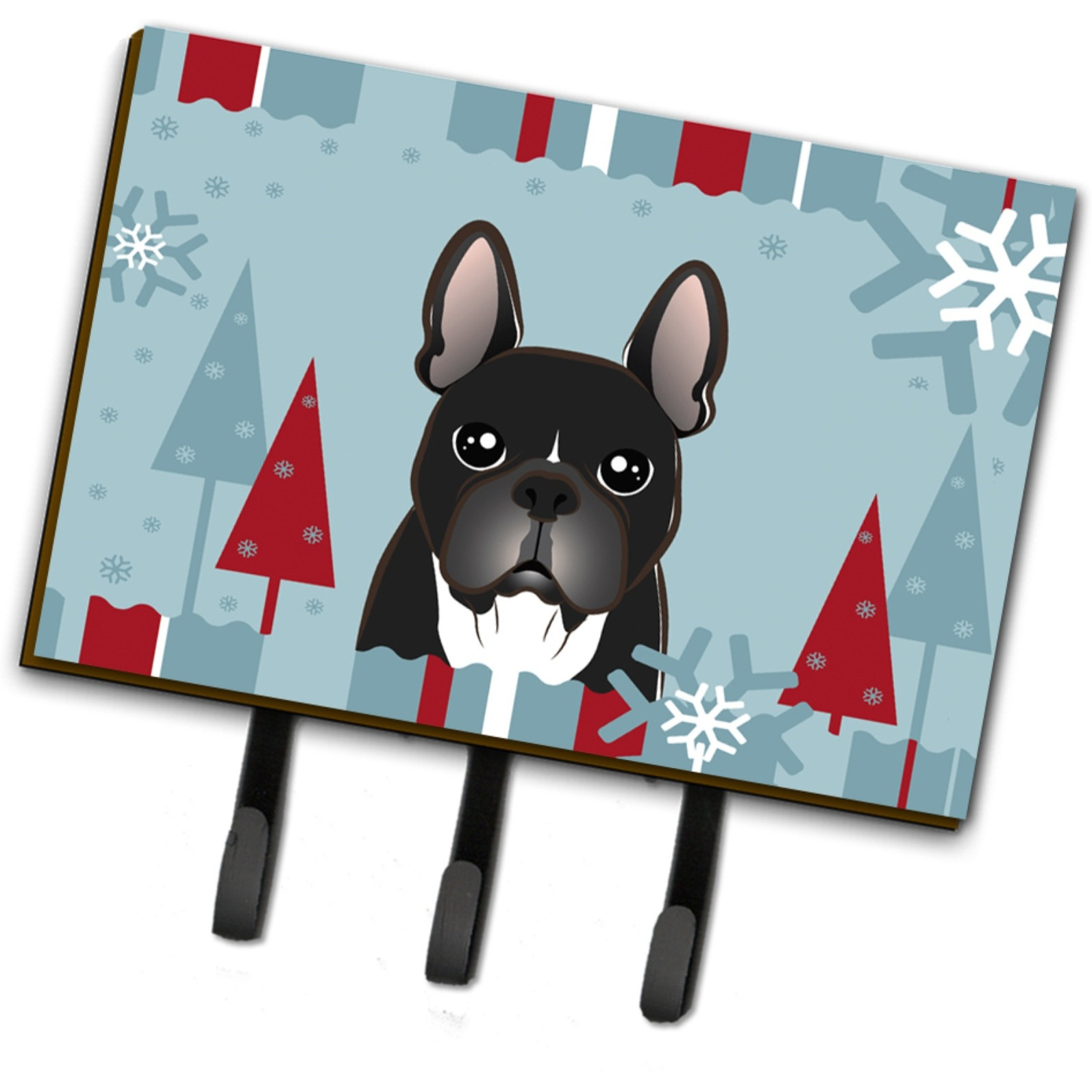 &quotCaroline's Treasures BB1723TH68 Winter Holiday French Bulldog Leash or Key Holder, Large, Multicolor"