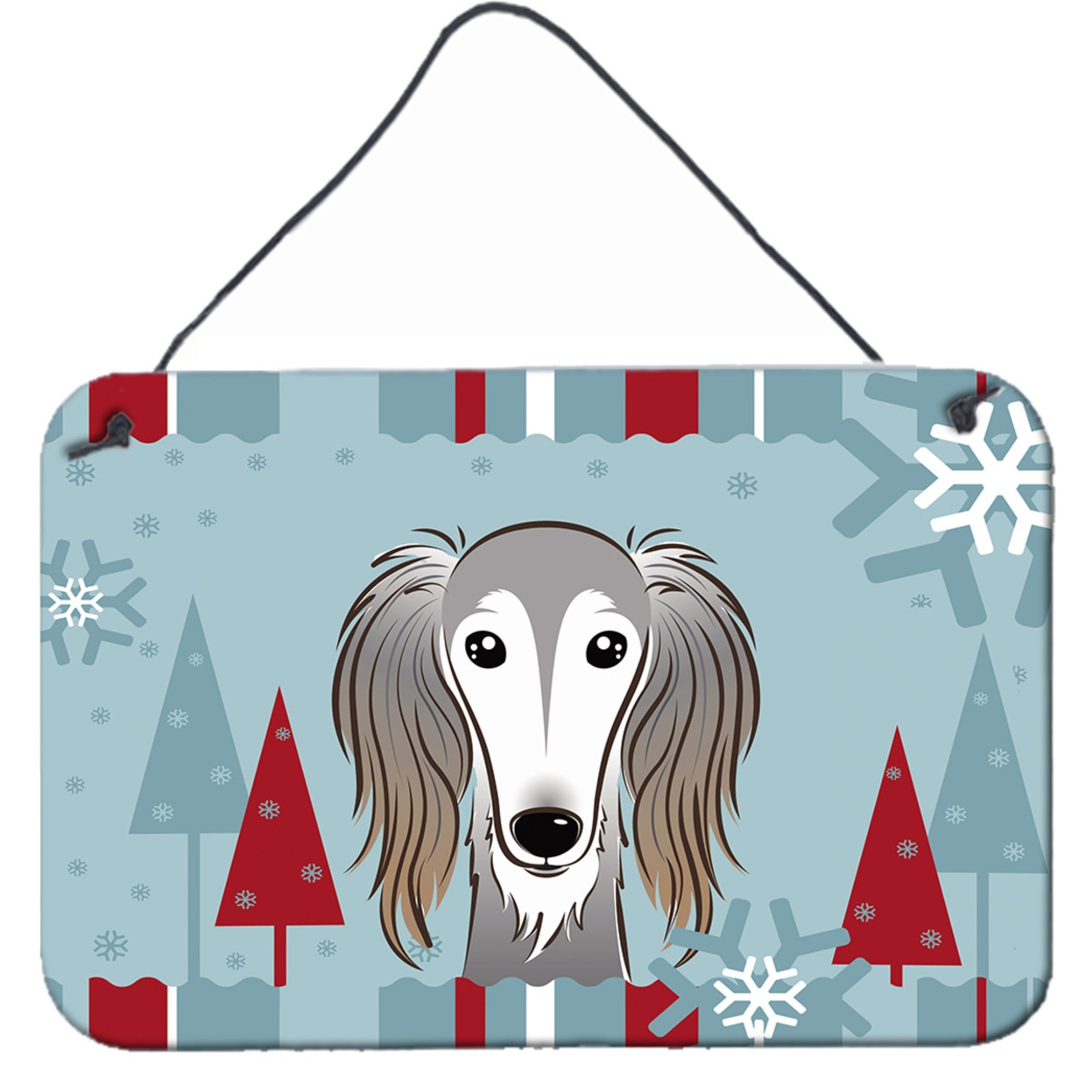 &quotCaroline's Treasures Winter Holiday Saluki Wall or Door Hanging Prints BB1725DS812, 8HX12W"