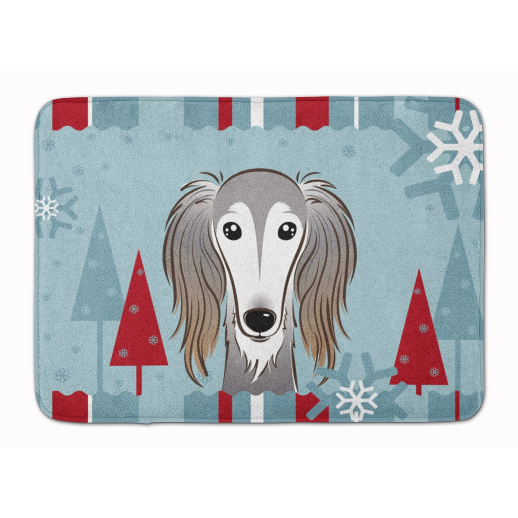 &quotCaroline's Treasures Winter Holiday Saluki Floor Mat, 19"" x 27"", Multicolor"