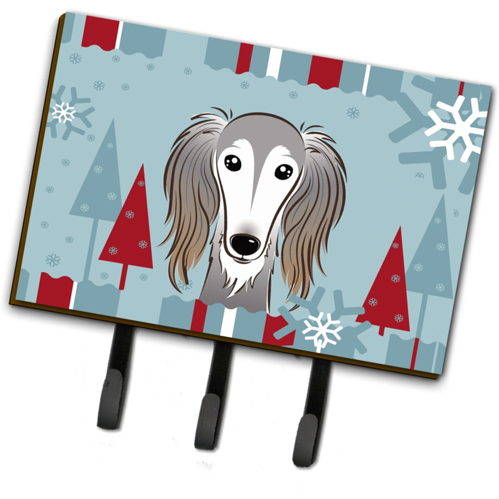 &quotCaroline's Treasures BB1725TH68 Winter Holiday Saluki Leash or Key Holder, Large, Multicolor"