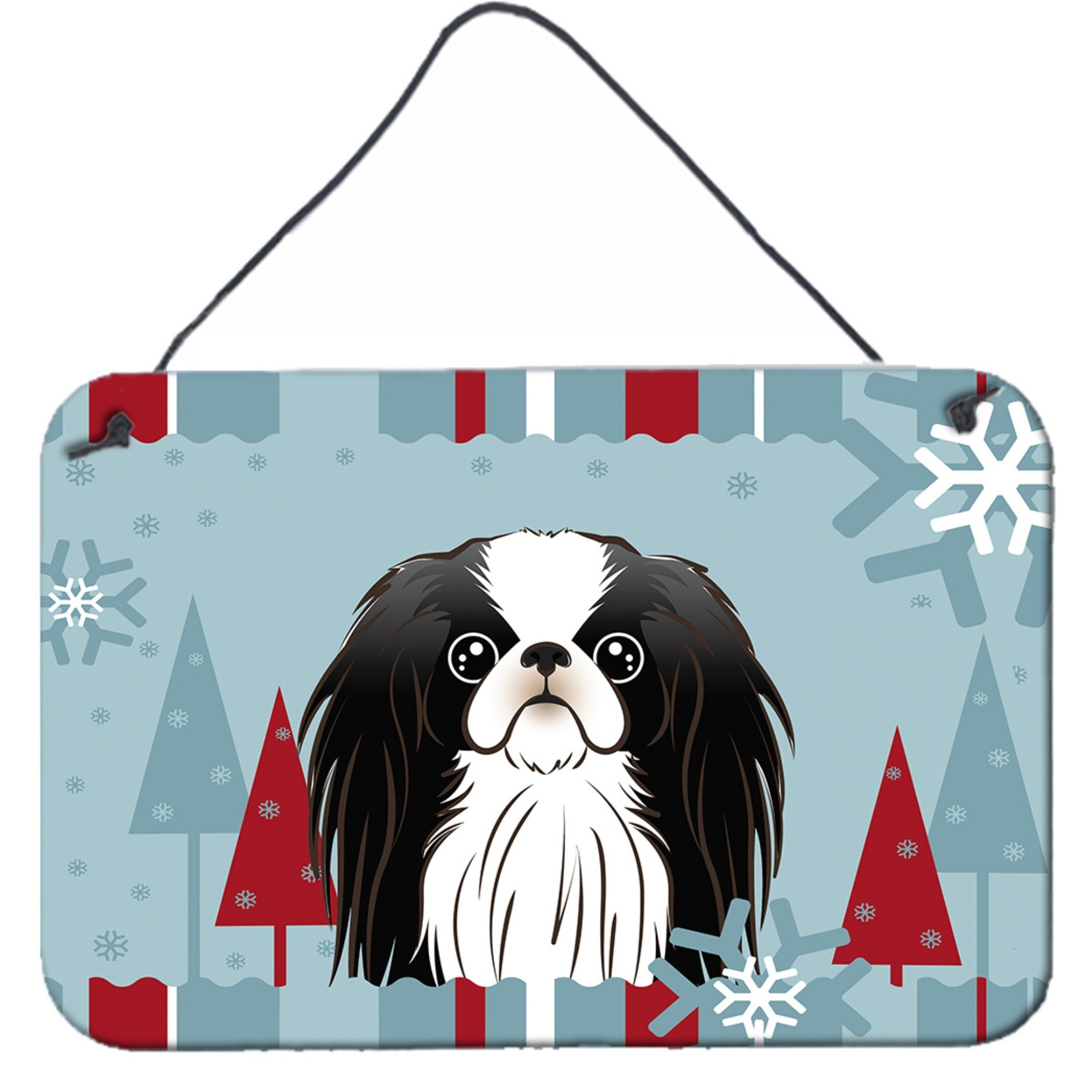 &quotCaroline's Treasures Winter Holiday Japanese Chin Wall or Door Hanging Prints BB1726DS812, 8HX12W, Multicolor"