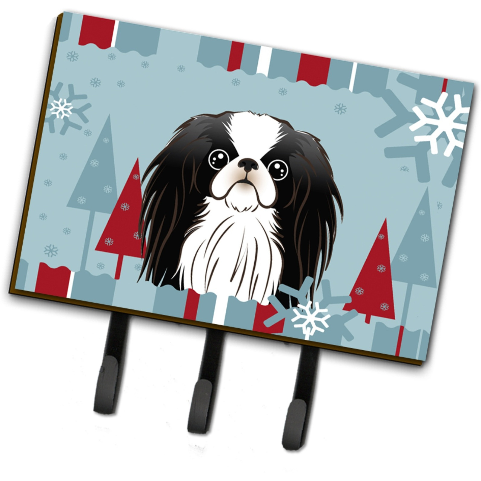 &quotCaroline's Treasures BB1726TH68 Winter Holiday Japanese Chin Leash or Key Holder, Large, Multicolor"