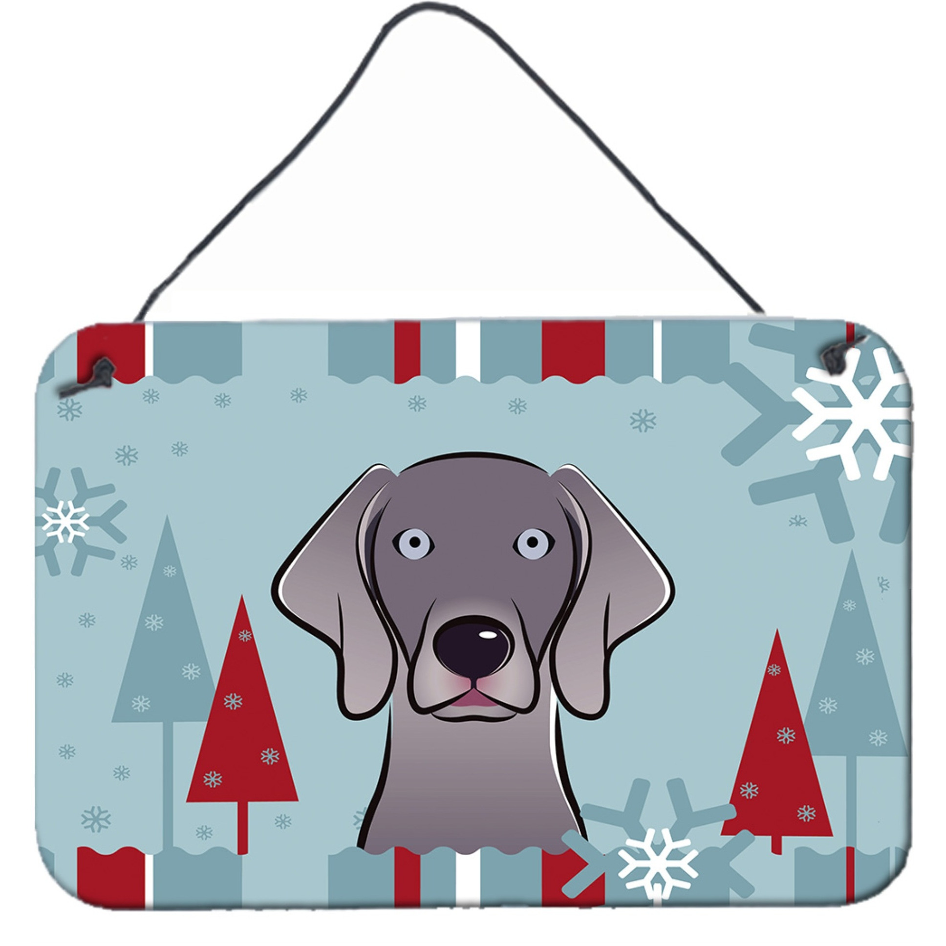 &quotCaroline's Treasures Winter Holiday Weimaraner Wall or Door Hanging Prints BB1727DS812, 8HX12W"