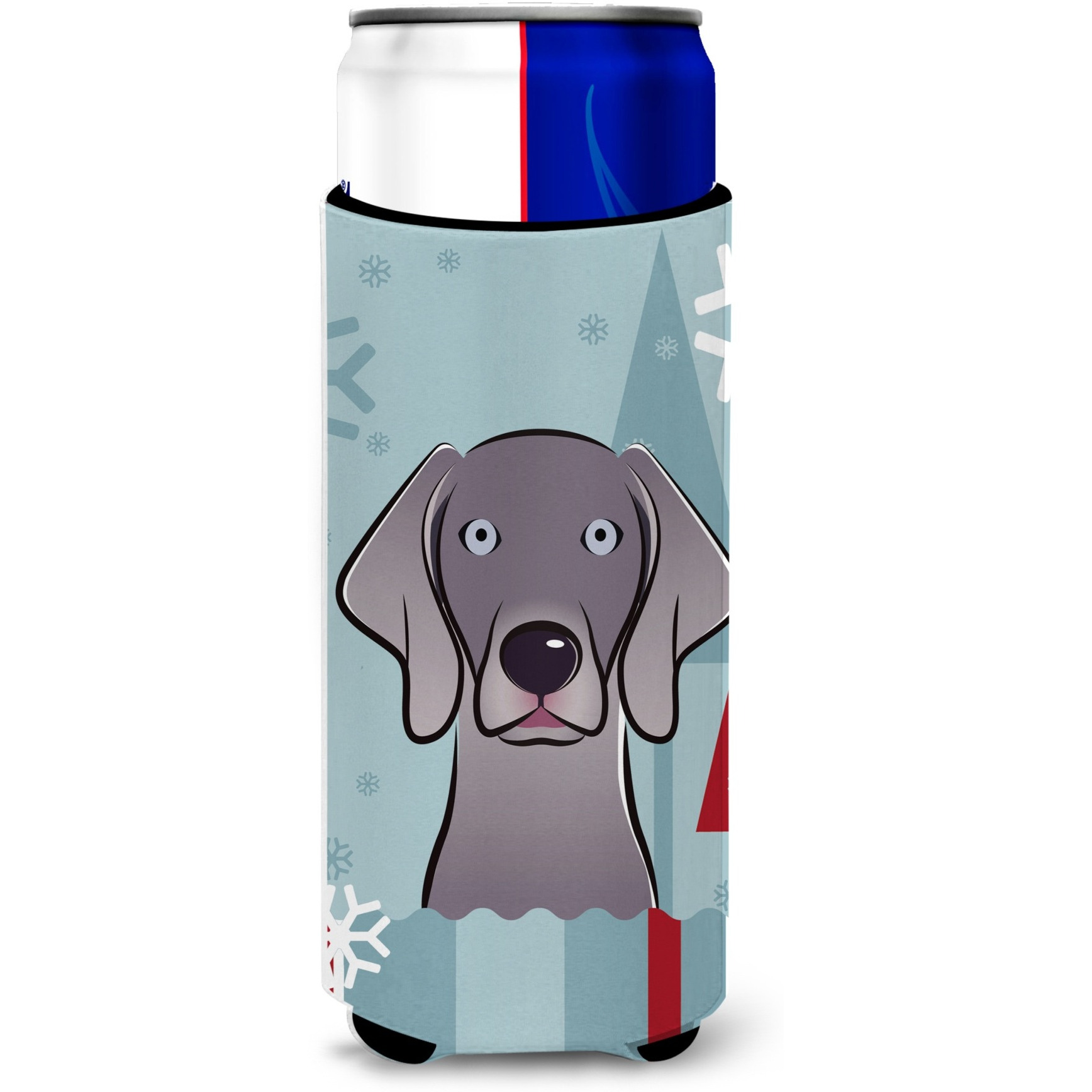 &quotCaroline's Treasures Winter Holiday Weimaraner Michelob Ultra Koozies for Slim Cans, Multicolor"