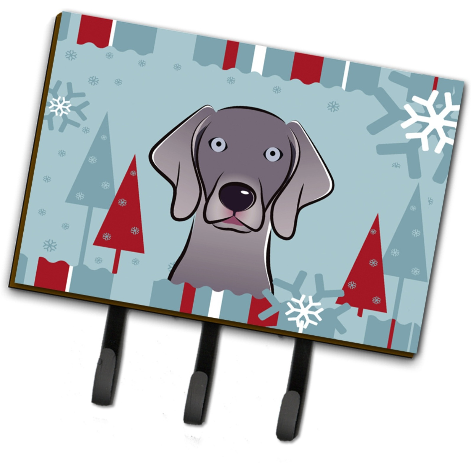 &quotCaroline's Treasures BB1727TH68 Winter Holiday Weimaraner Leash or Key Holder, Large, Multicolor"