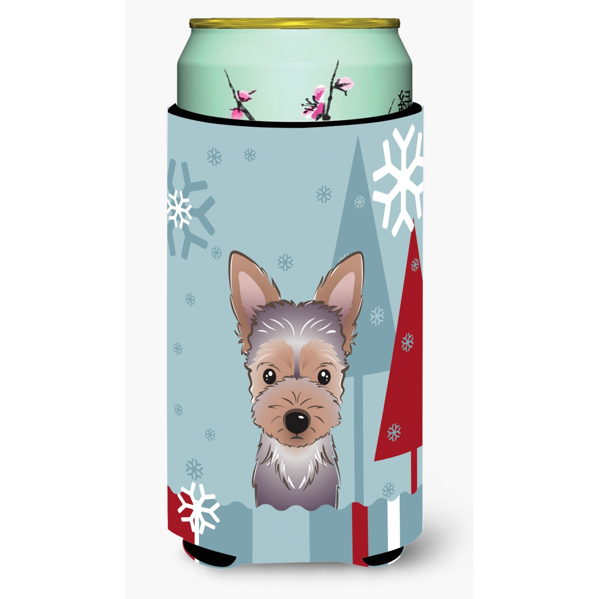 &quotCaroline's Treasures Winter Holiday Yorkie Puppy Tall Boy Koozie Hugger, Multicolor"