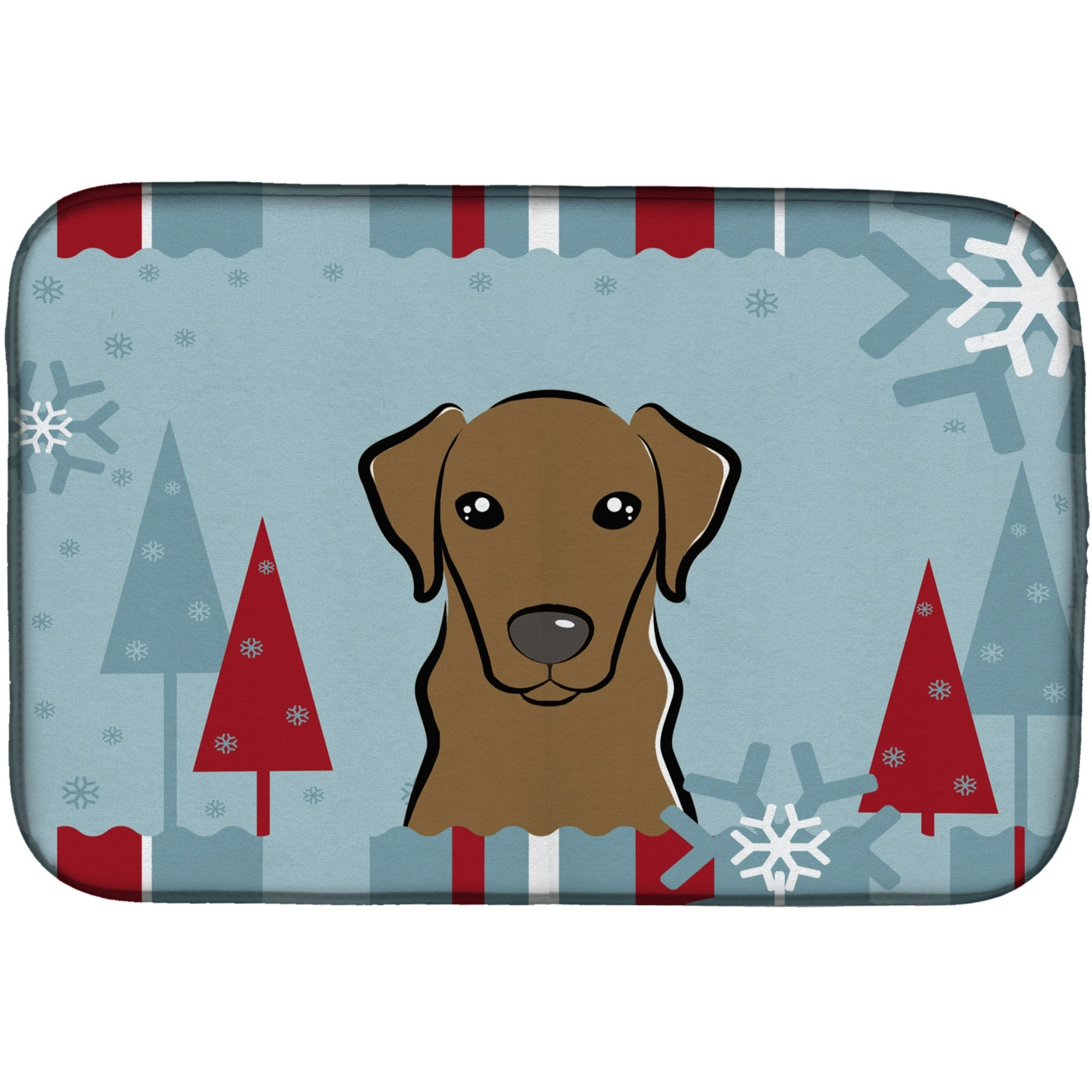 &quotCaroline's Treasures BB1730DDM Dish Drying Mat, 14"" x 21"", Winter Holiday"