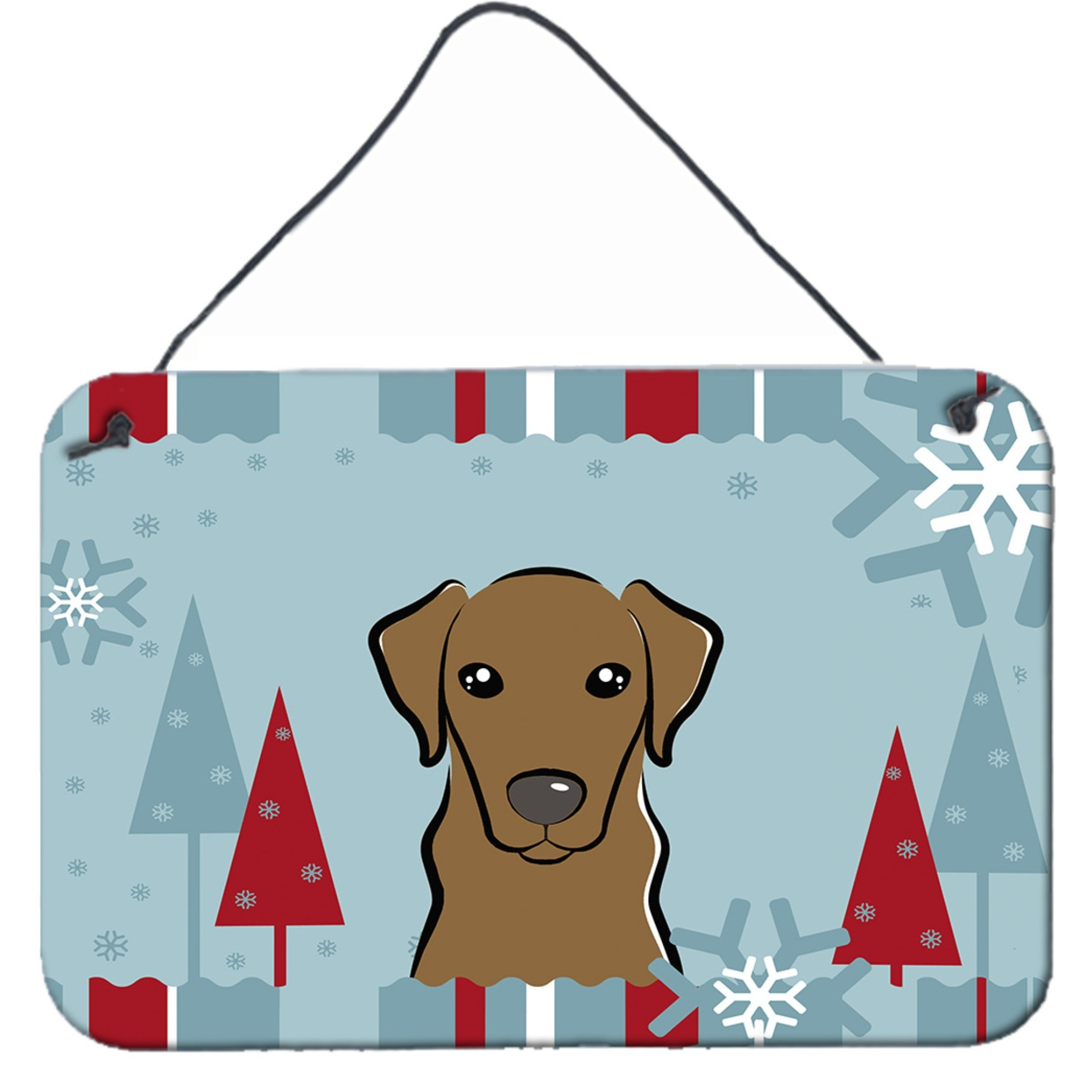 &quotCaroline's Treasures Winter Holiday Chocolate Labrador Wall or Door Hanging Prints BB1730DS812, 8HX12W"