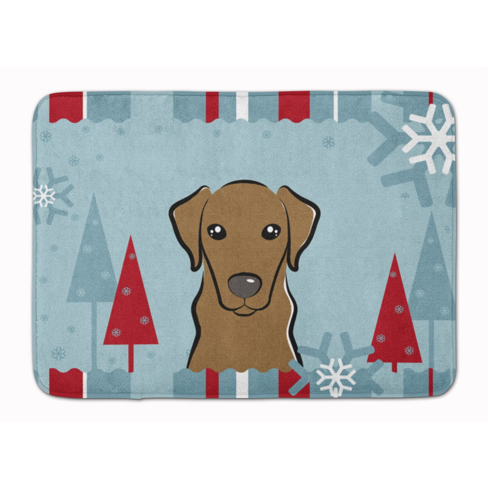 &quotCaroline's Treasures Winter Holiday Chocolate Labrador Floor Mat, 19"" x 27"", Multicolor"