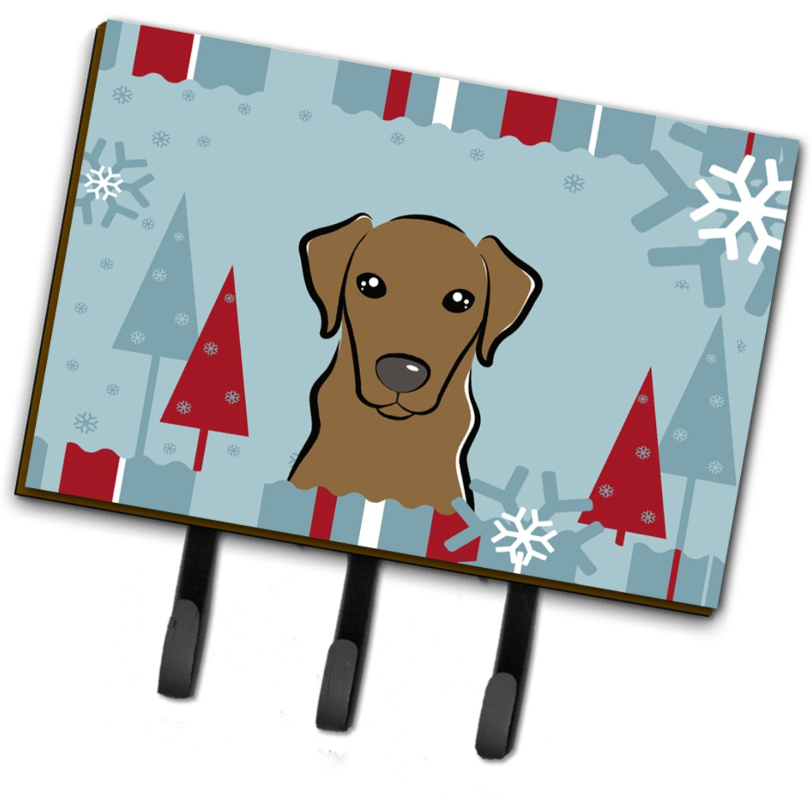 &quotCaroline's Treasures BB1730TH68 Winter Holiday Chocolate Labrador Leash or Key Holder, Large, Multicolor"