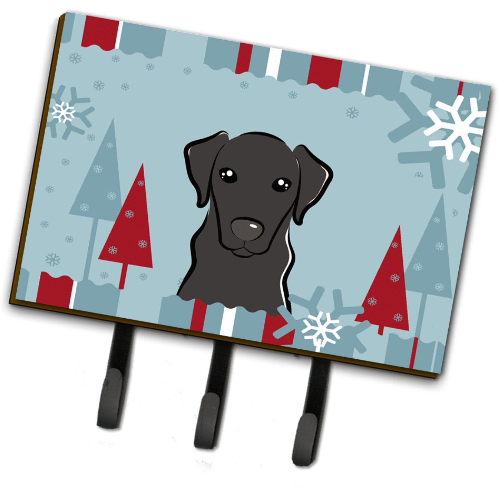 &quotCaroline's Treasures BB1731TH68 Winter Holiday Black Labrador Leash or Key Holder, Large, Multicolor"