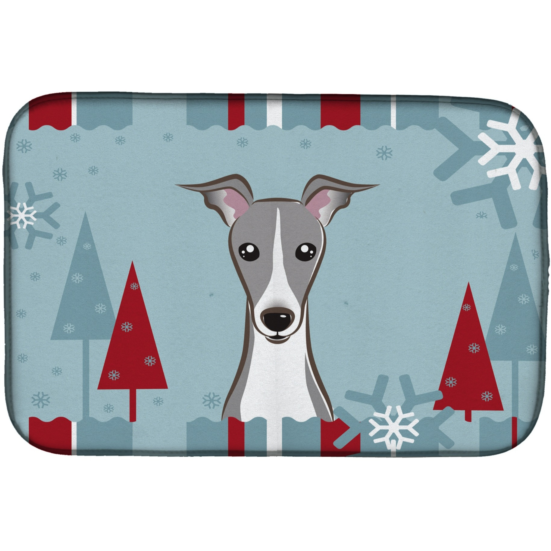&quotCaroline's Treasures Winter Holiday Italian Dish Drying Mat, 14"" x 21"""