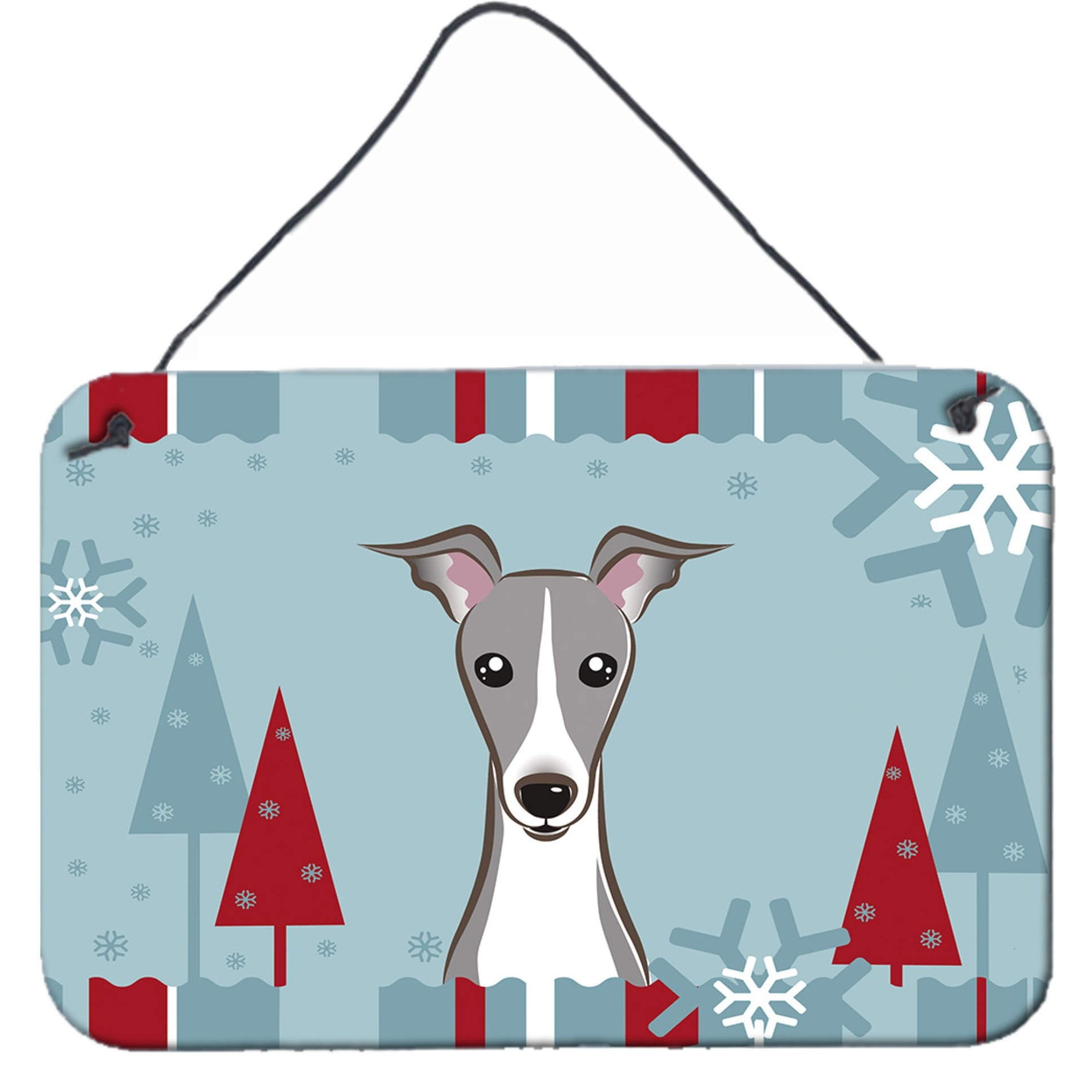 &quotCaroline's Treasures Winter Holiday Italian Greyhound Wall or Door Hanging Prints BB1732DS812, 8HX12W"