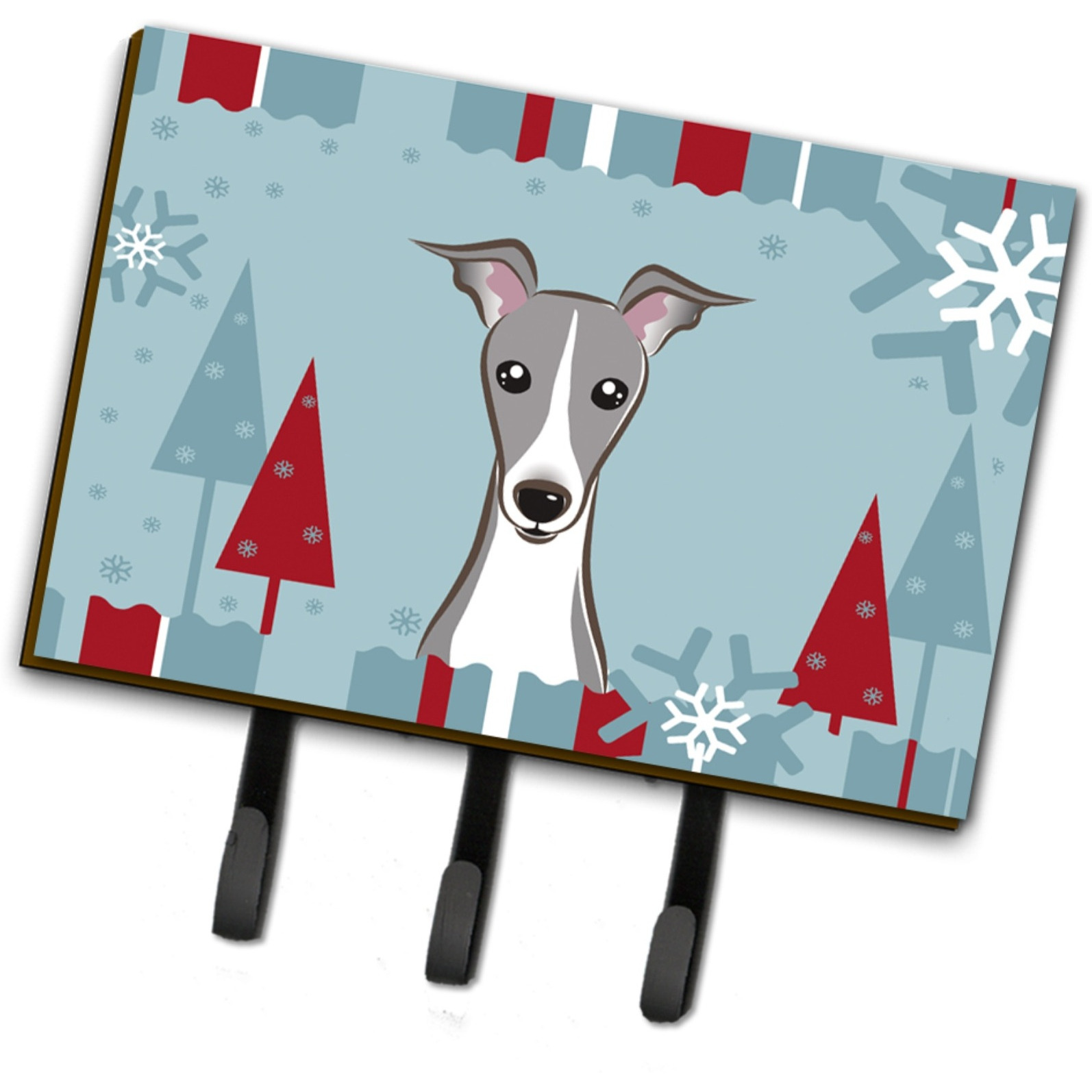 &quotCaroline's Treasures BB1732TH68 Winter Holiday Italian Greyhound Leash or Key Holder, Large, Multicolor"