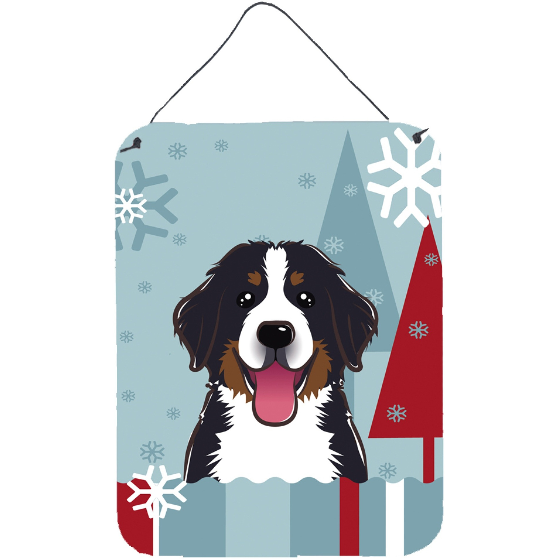 &quotCaroline's Treasures Winter Holiday Bernese Mountain Dog Wall or Door Hanging Prints BB1733DS1216, 16HX12W, Multicolor"