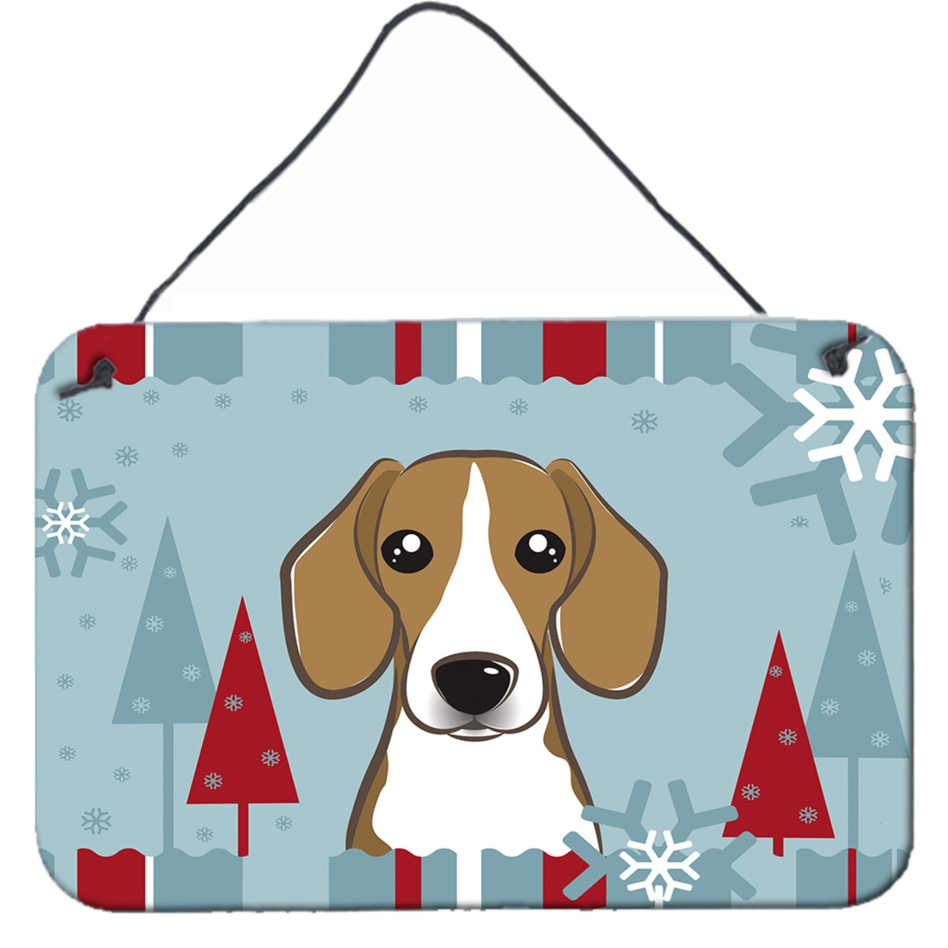 &quotCaroline's Treasures Winter Holiday Beagle Wall or Door Hanging Prints BB1735DS812, 8HX12W"