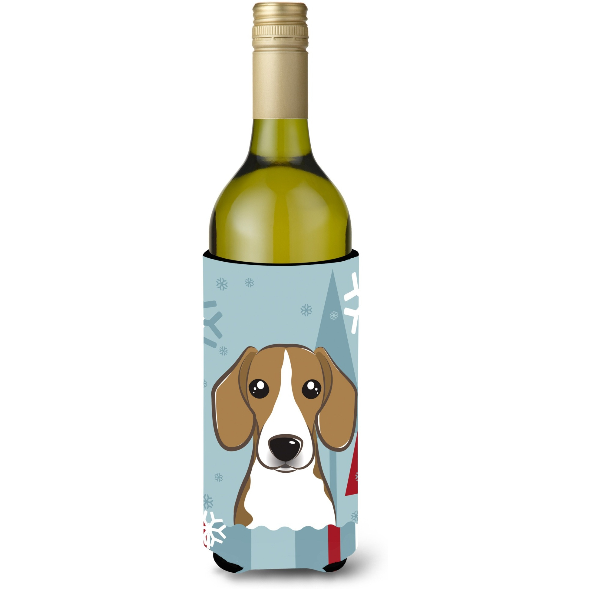 &quotCaroline's Treasures Winter Holiday Beagle Wine Bottle Koozie Hugger, 750 ml, Multicolor"