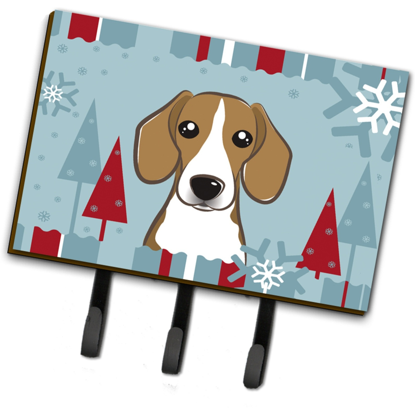 &quotCaroline's Treasures BB1735TH68 Winter Holiday Beagle Leash or Key Holder, Large, Multicolor"