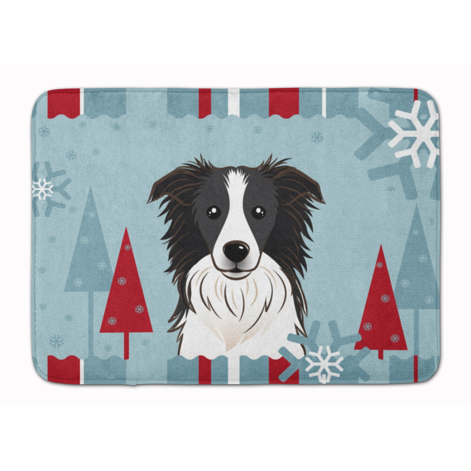 &quotCaroline's Treasures Winter Holiday Border Collie Floor Mat, 19"" x 27"", Multicolor"