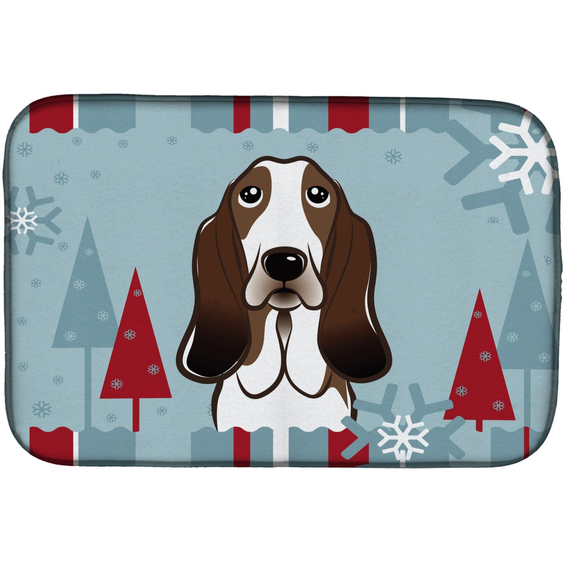 &quotCaroline's Treasures BB1739DDM Dish Drying Mat, 14"" x 21"", Winter Holiday"