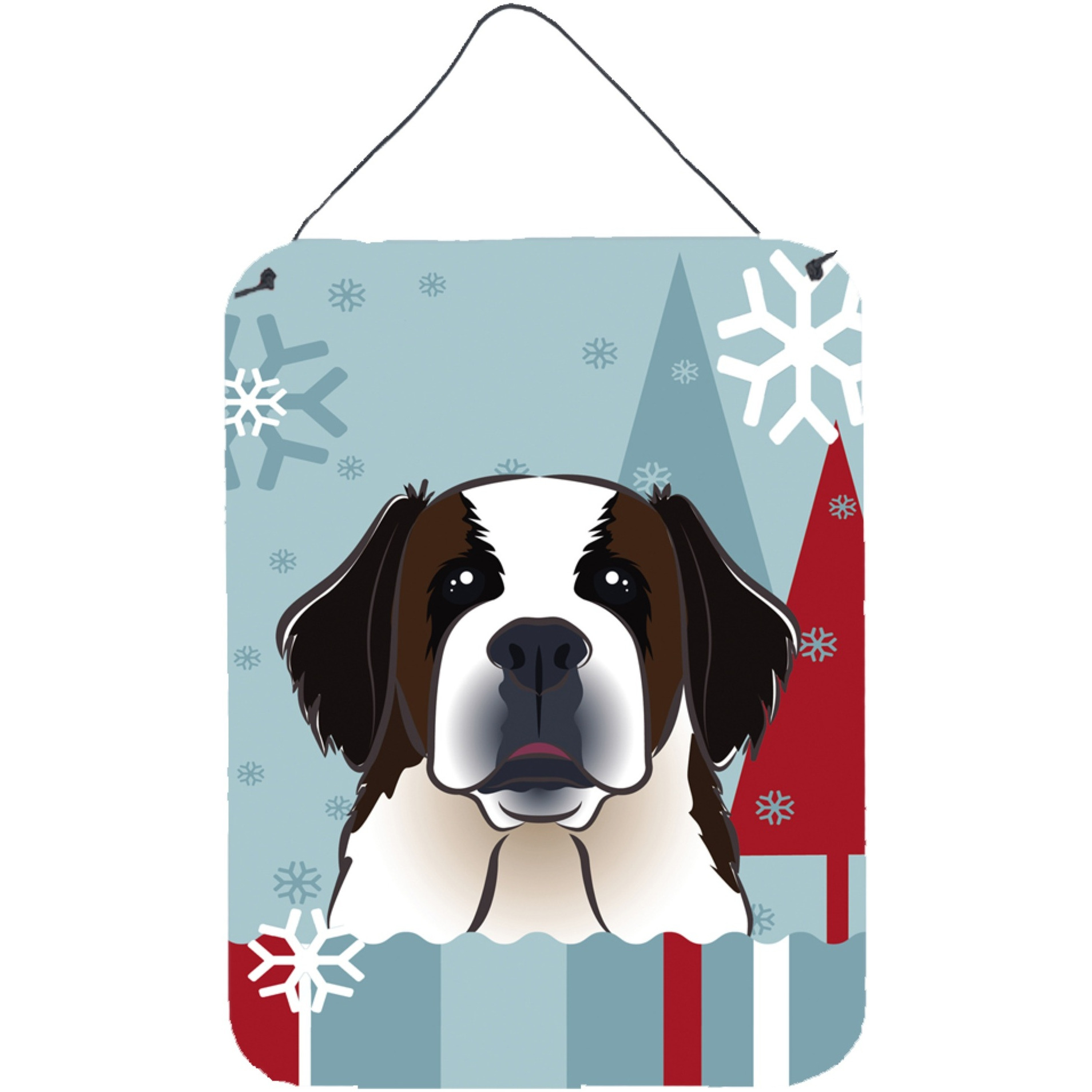 &quotCaroline's Treasures Winter Holiday Saint Bernard Wall or Door Hanging Prints BB1742DS1216, 16HX12W, Multicolor"