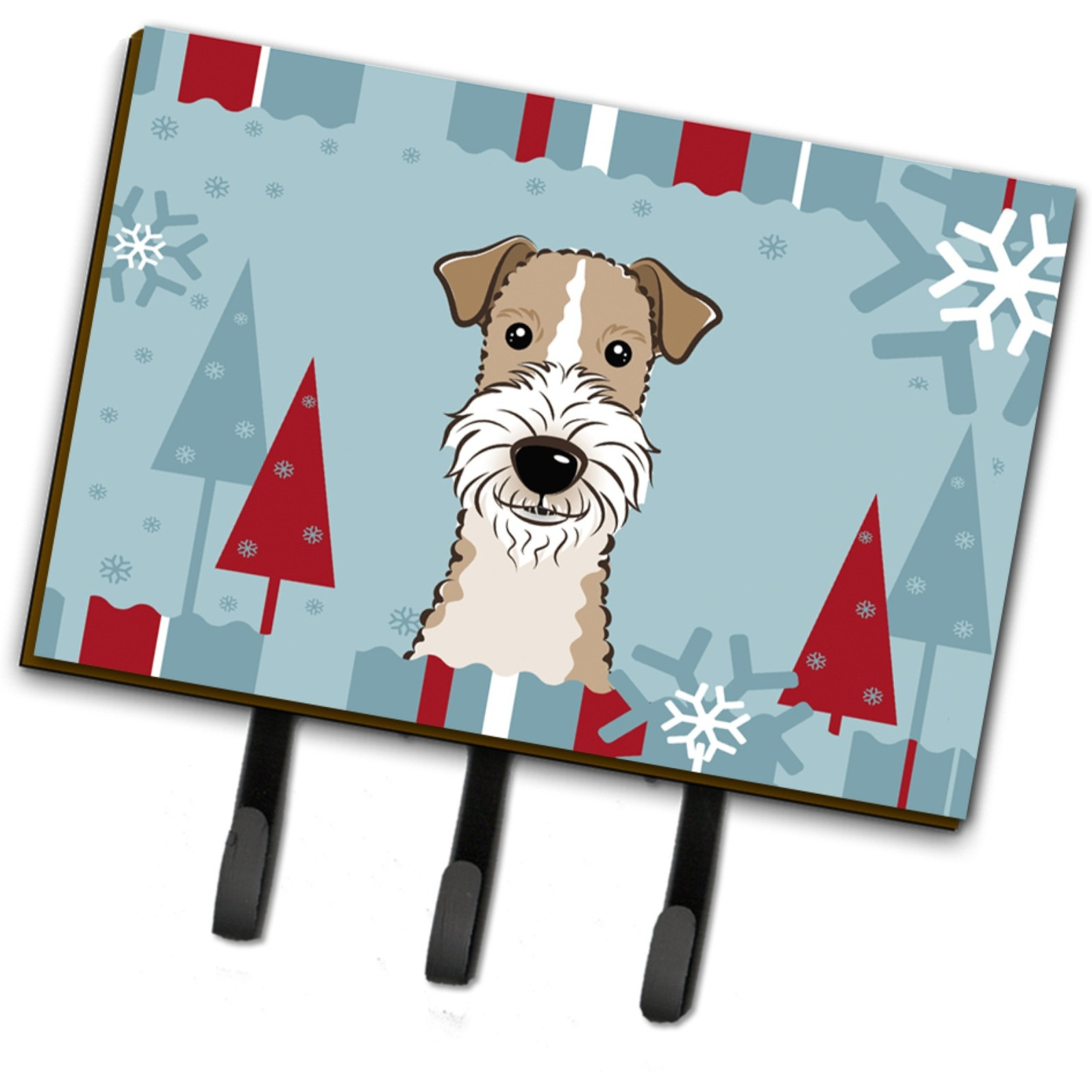 &quotCaroline's Treasures BB1743TH68 Winter Holiday Wire Haired Fox Terrier Leash or Key Holder, Large, Multicolor"