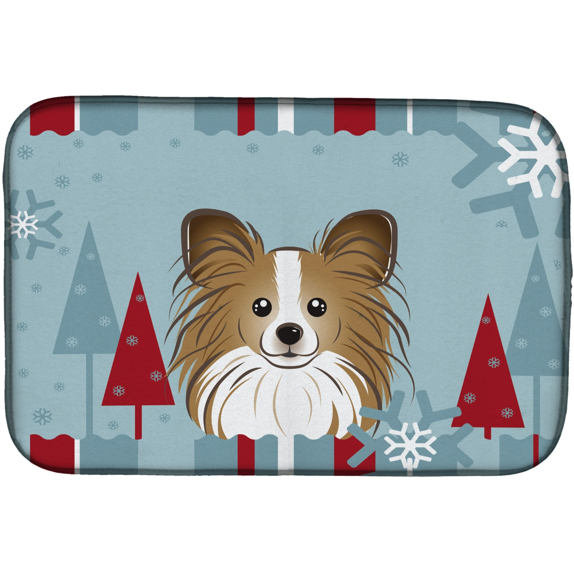 &quotCaroline's Treasures BB1744DDM Dish Drying Mat, 14"" x 21"", Winter Holiday"