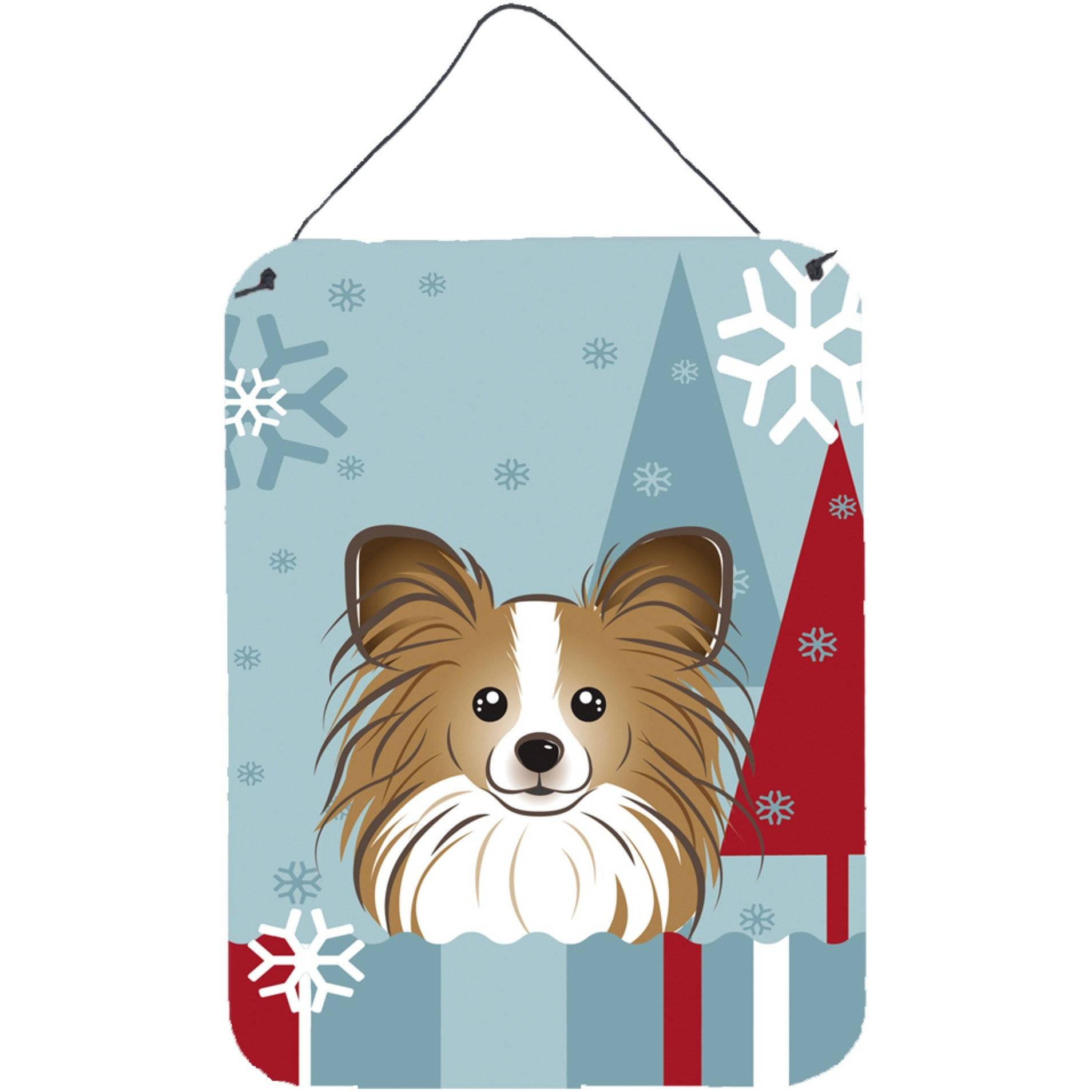 &quotCaroline's Treasures Winter Holiday Papillon Wall or Door Hanging Prints BB1744DS1216, 16HX12W, Multicolor"