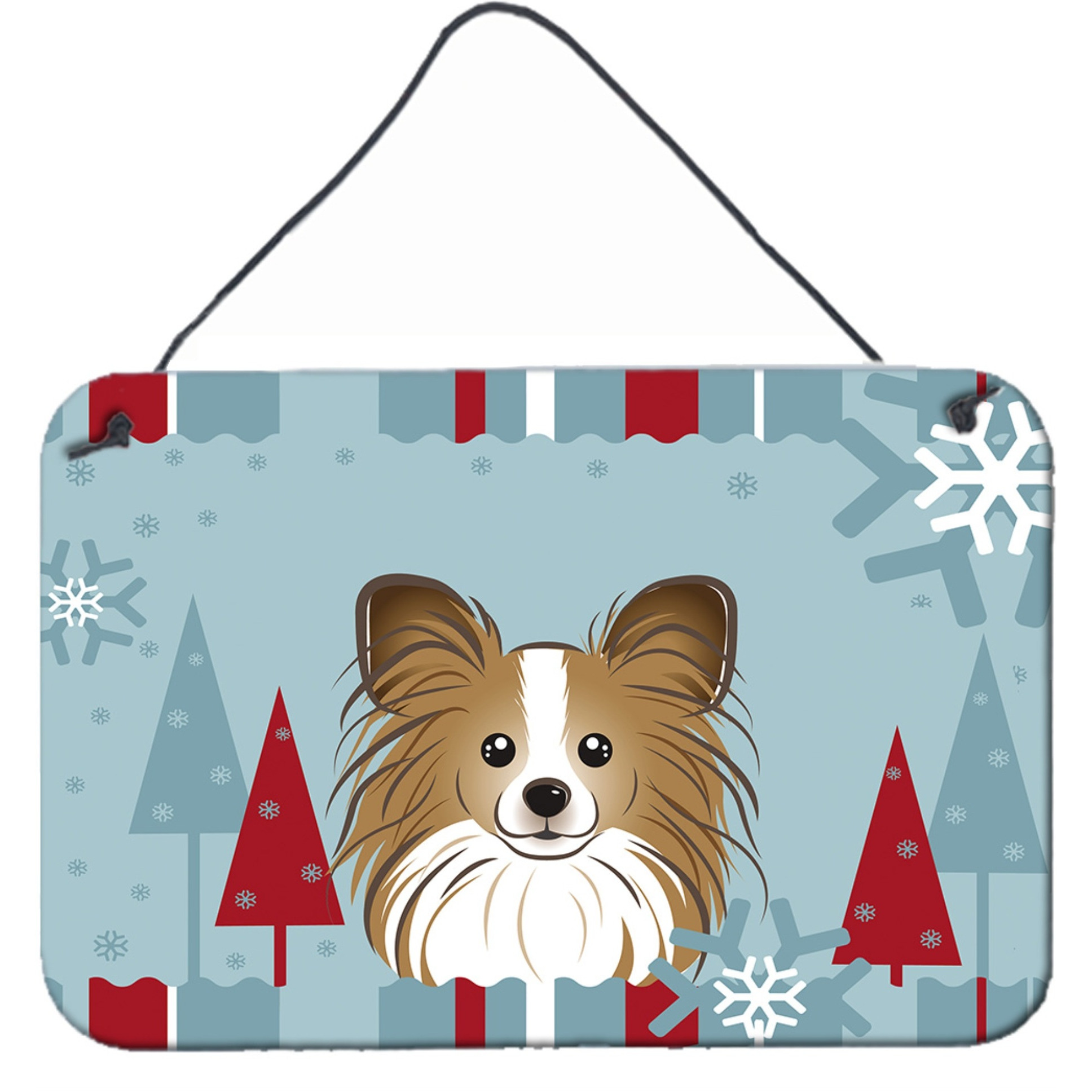 &quotCaroline's Treasures Winter Holiday Papillon Wall or Door Hanging Prints BB1744DS812, 8HX12W"