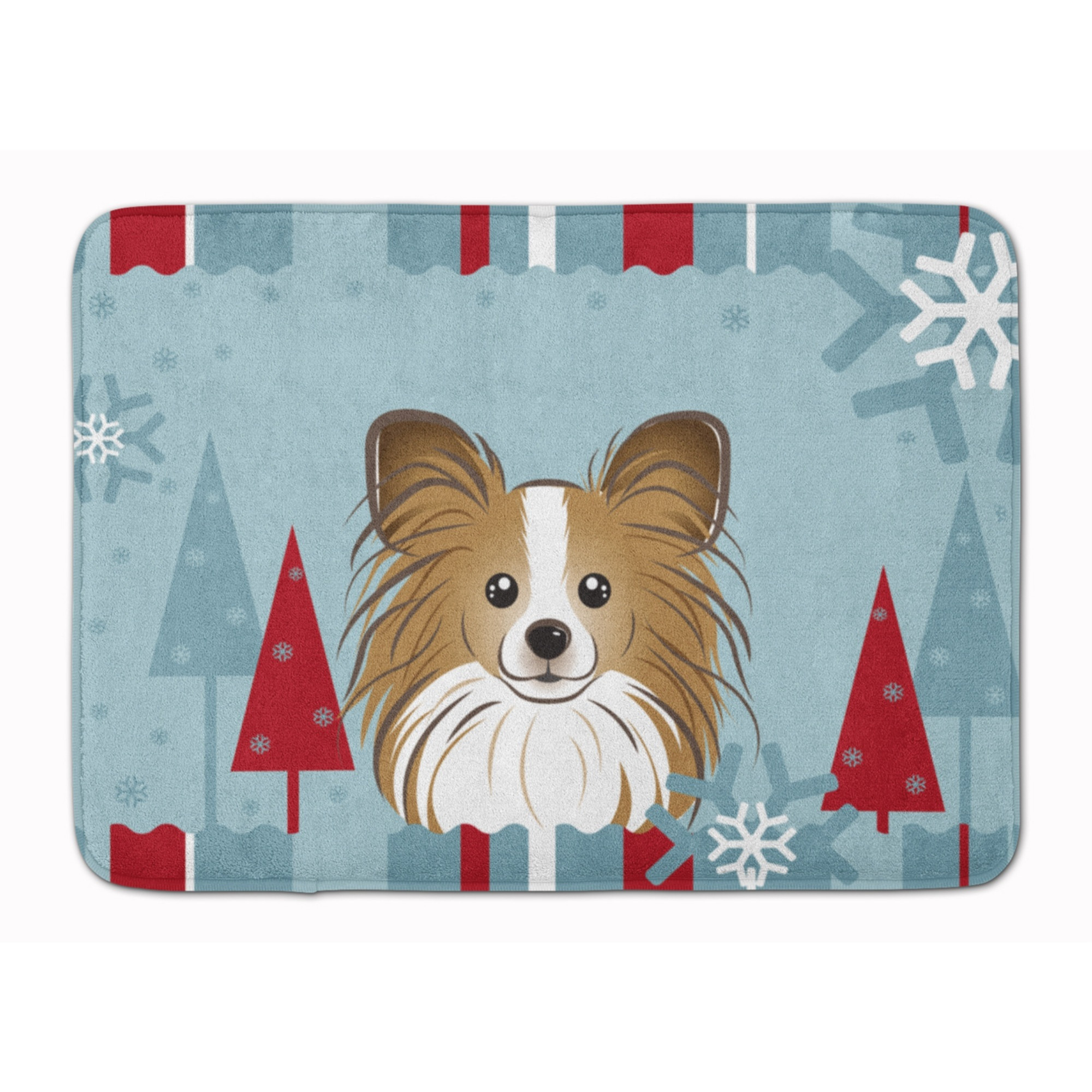 &quotCaroline's Treasures Winter Holiday Papillon Floor Mat, 19"" x 27"", Multicolor"