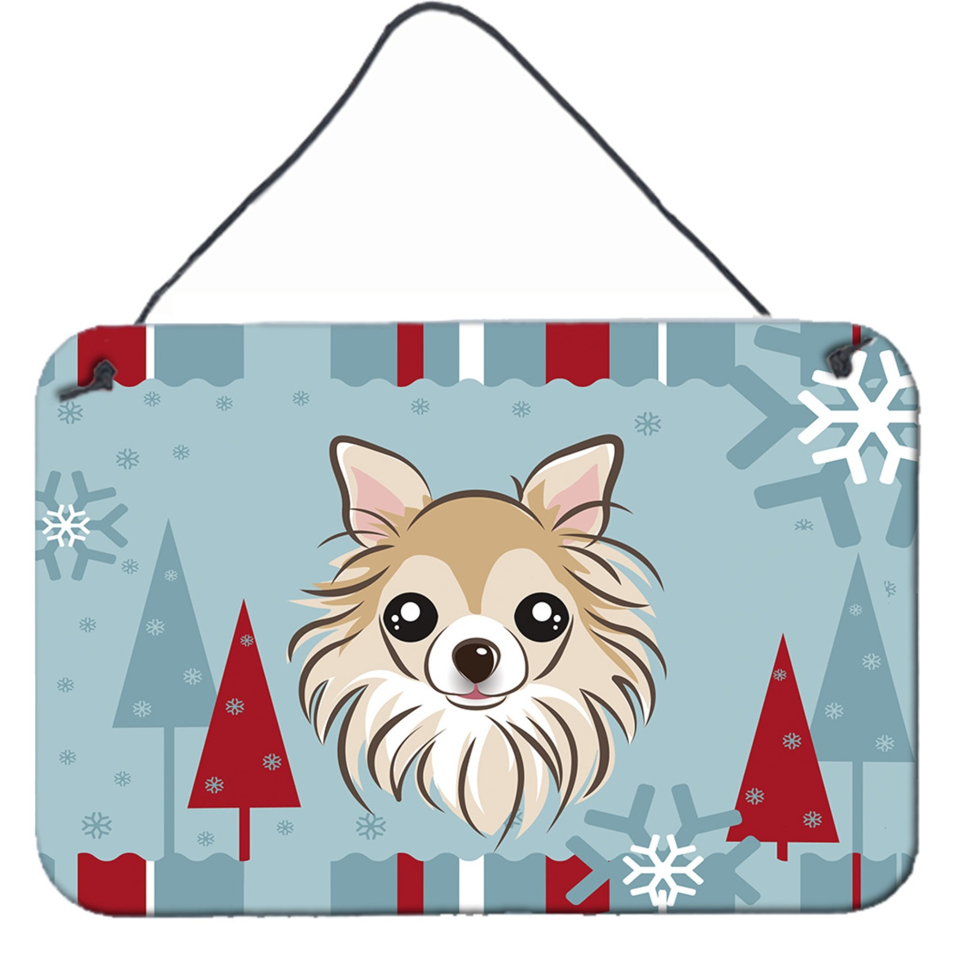 &quotCaroline's Treasures Winter Holiday Chihuahua Wall or Door Hanging Prints BB1747DS812, 8HX12W"