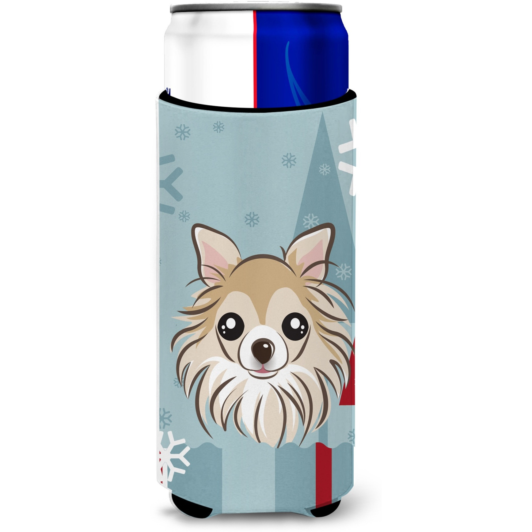 &quotCaroline's Treasures Winter Holiday Chihuahua Michelob Ultra Koozies for Slim Cans, Multicolor"