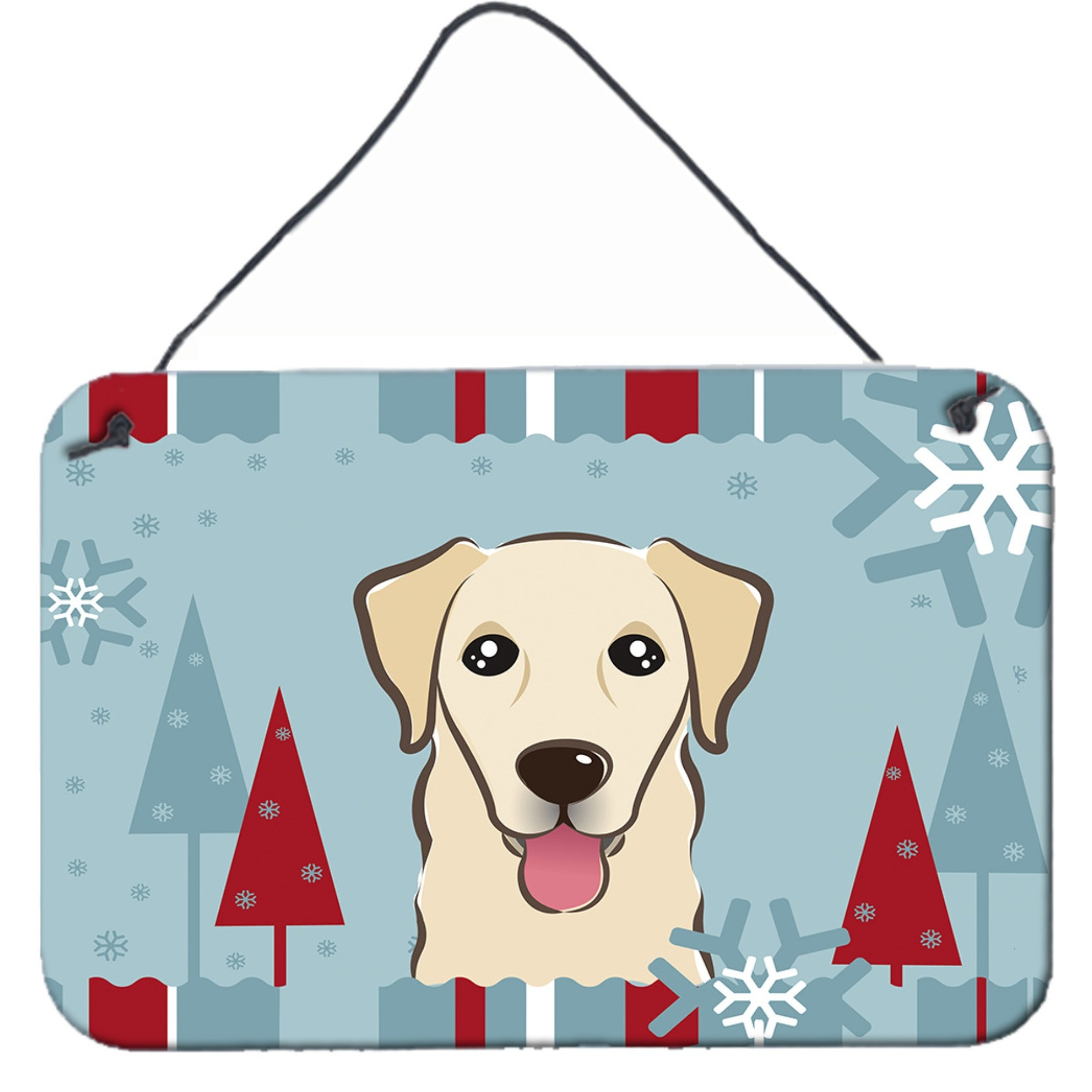 &quotCaroline's Treasures Winter Holiday Golden Retriever Wall or Door Hanging Prints BB1748DS812, 8HX12W, Multicolor"