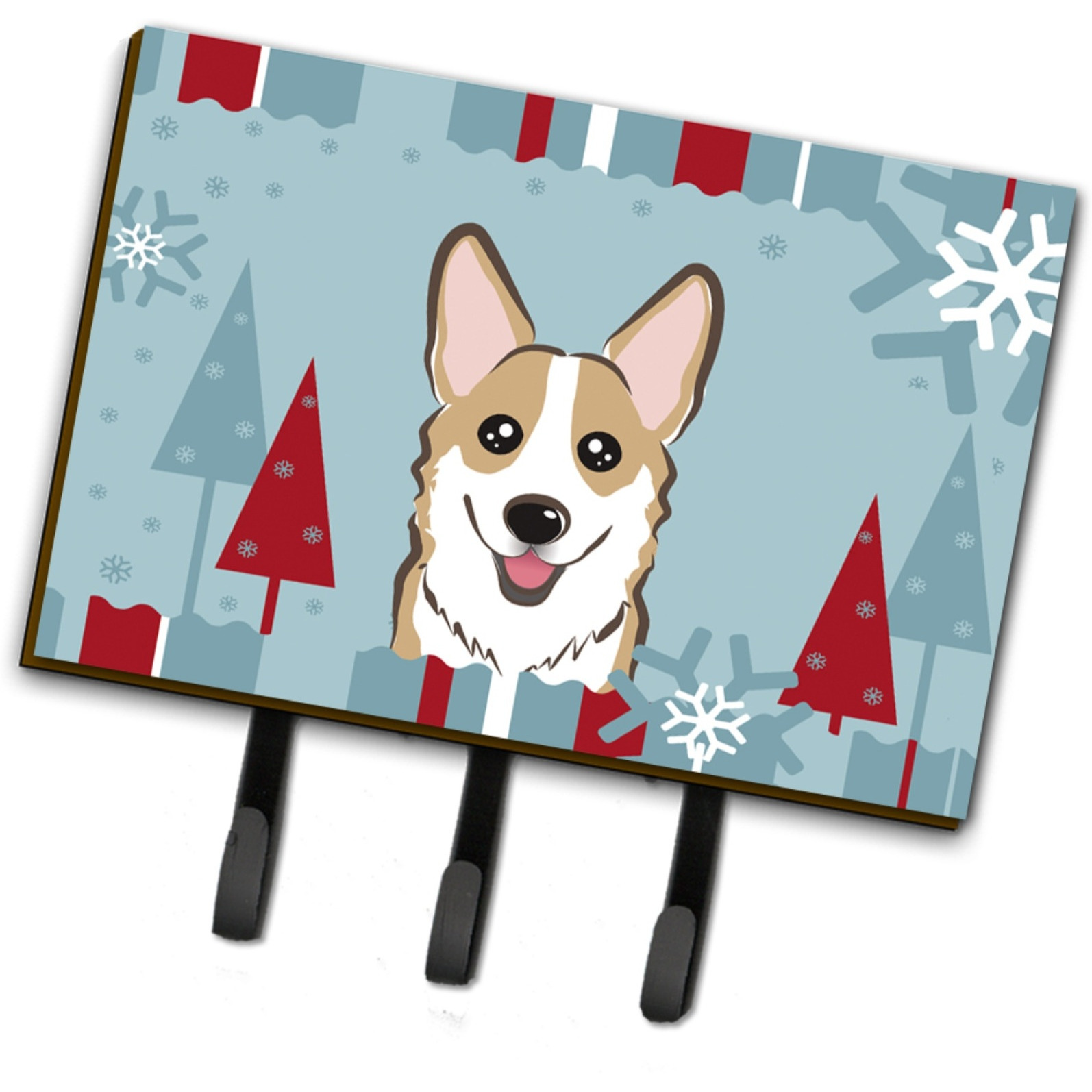 &quotCaroline's Treasures BB1749TH68 Winter Holiday Sable Corgi Leash or Key Holder, Large, Multicolor"