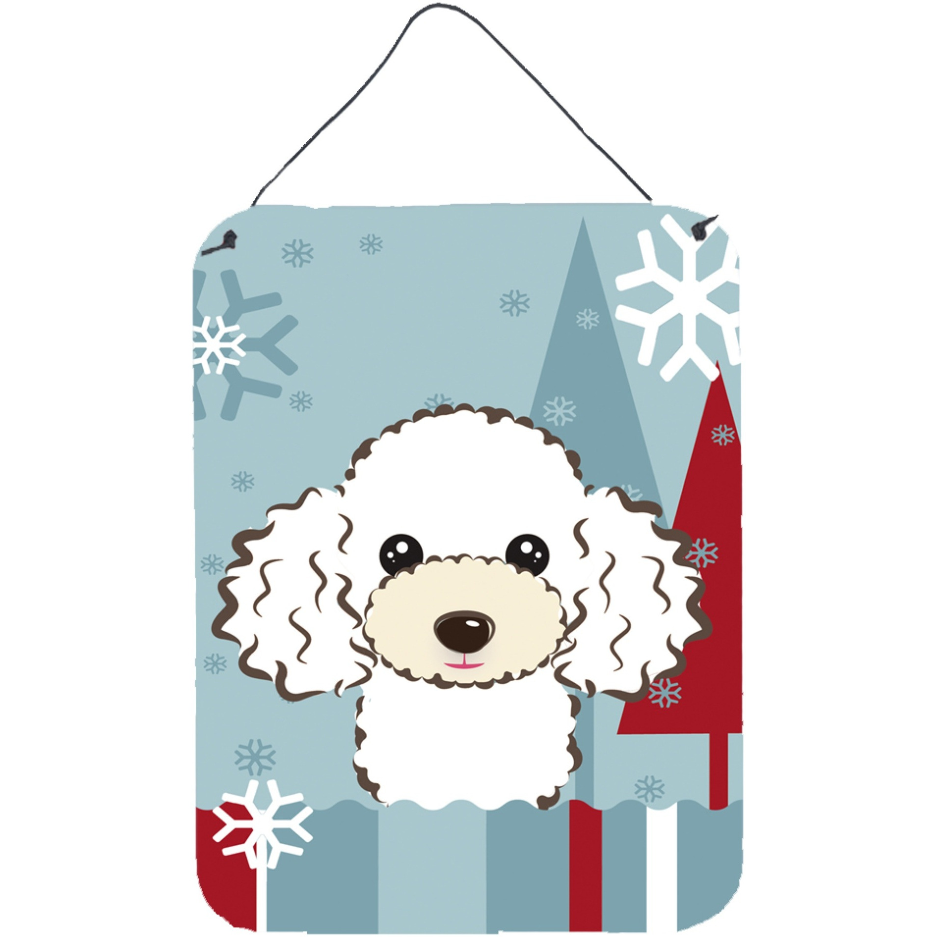 &quotCaroline's Treasures Winter Holiday White Poodle Wall or Door Hanging Prints BB1753DS1216, 16"&quotH x 12"&quotW, Multicolor"