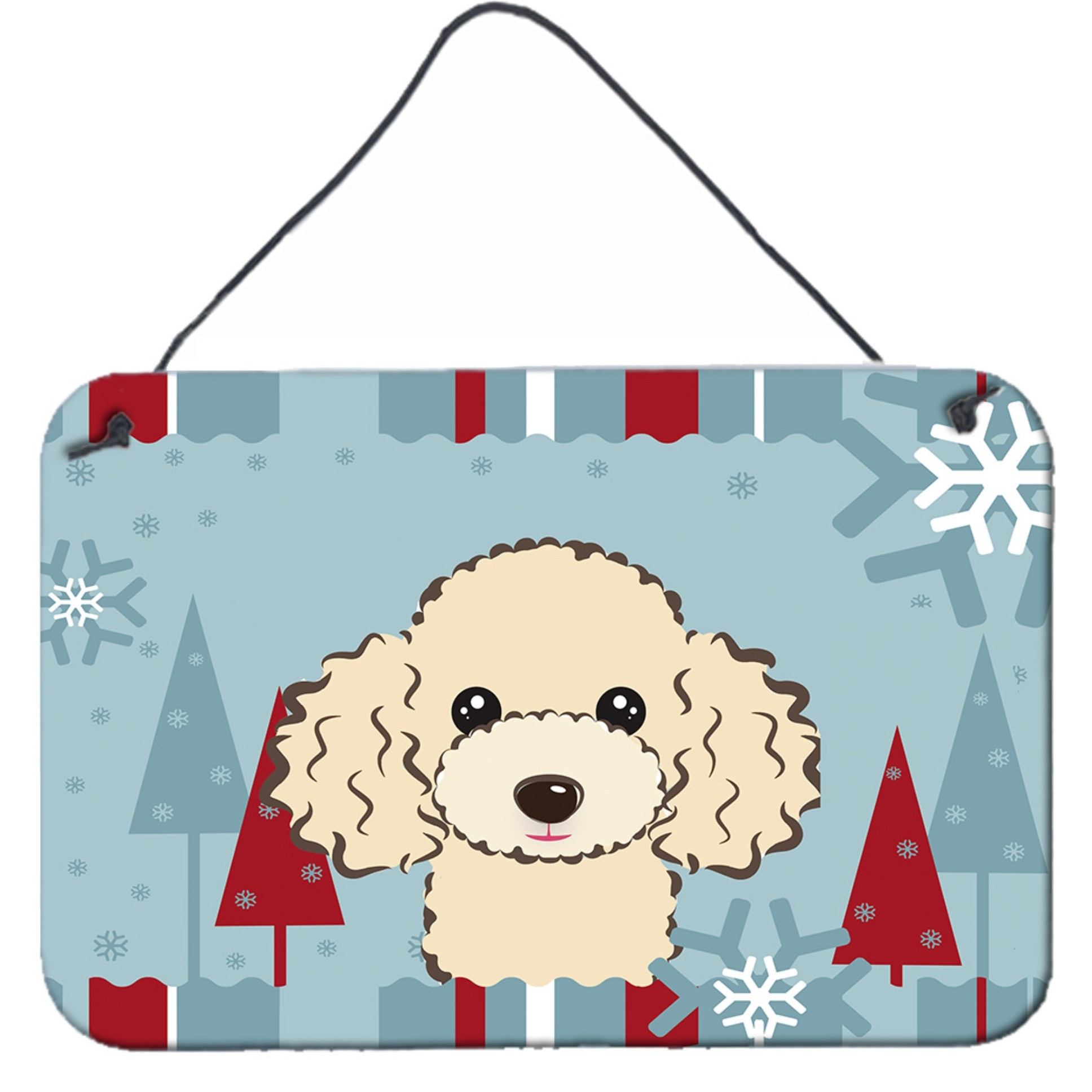 &quotCaroline's Treasures Winter Holiday Buff Poodle Wall or Door Hanging Prints BB1754DS812, 8HX12W"